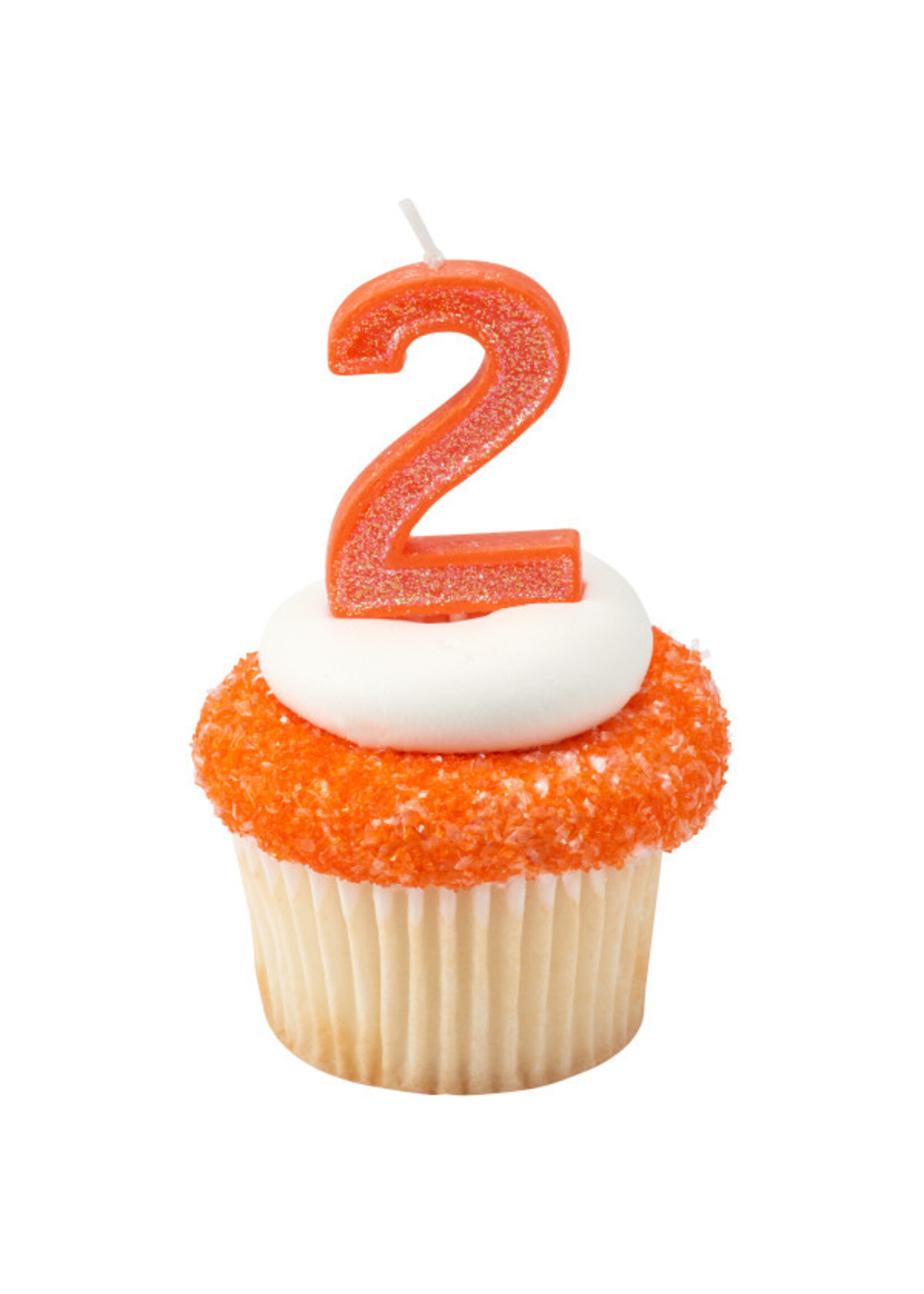 2 Mini Glitter Numeral Candles