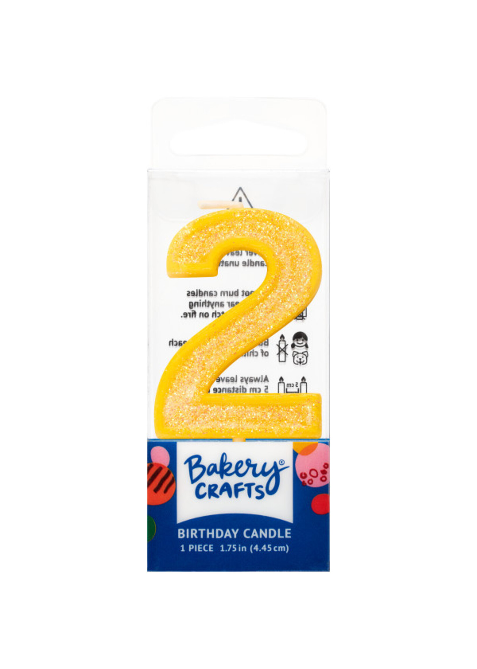 2 Mini Glitter Numeral Candles