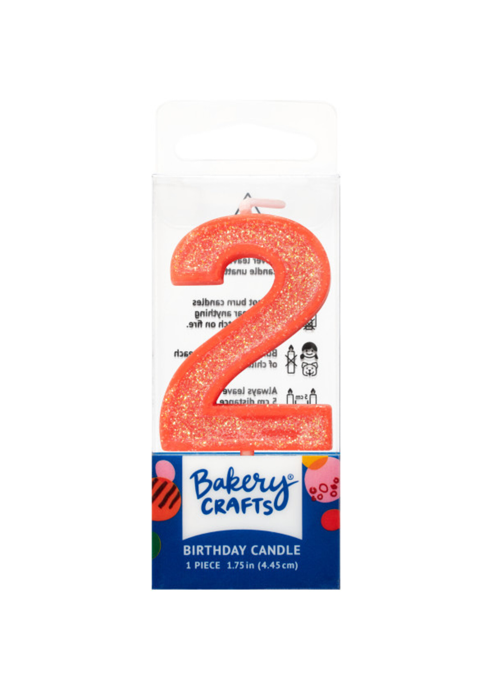 2 Mini Glitter Numeral Candles