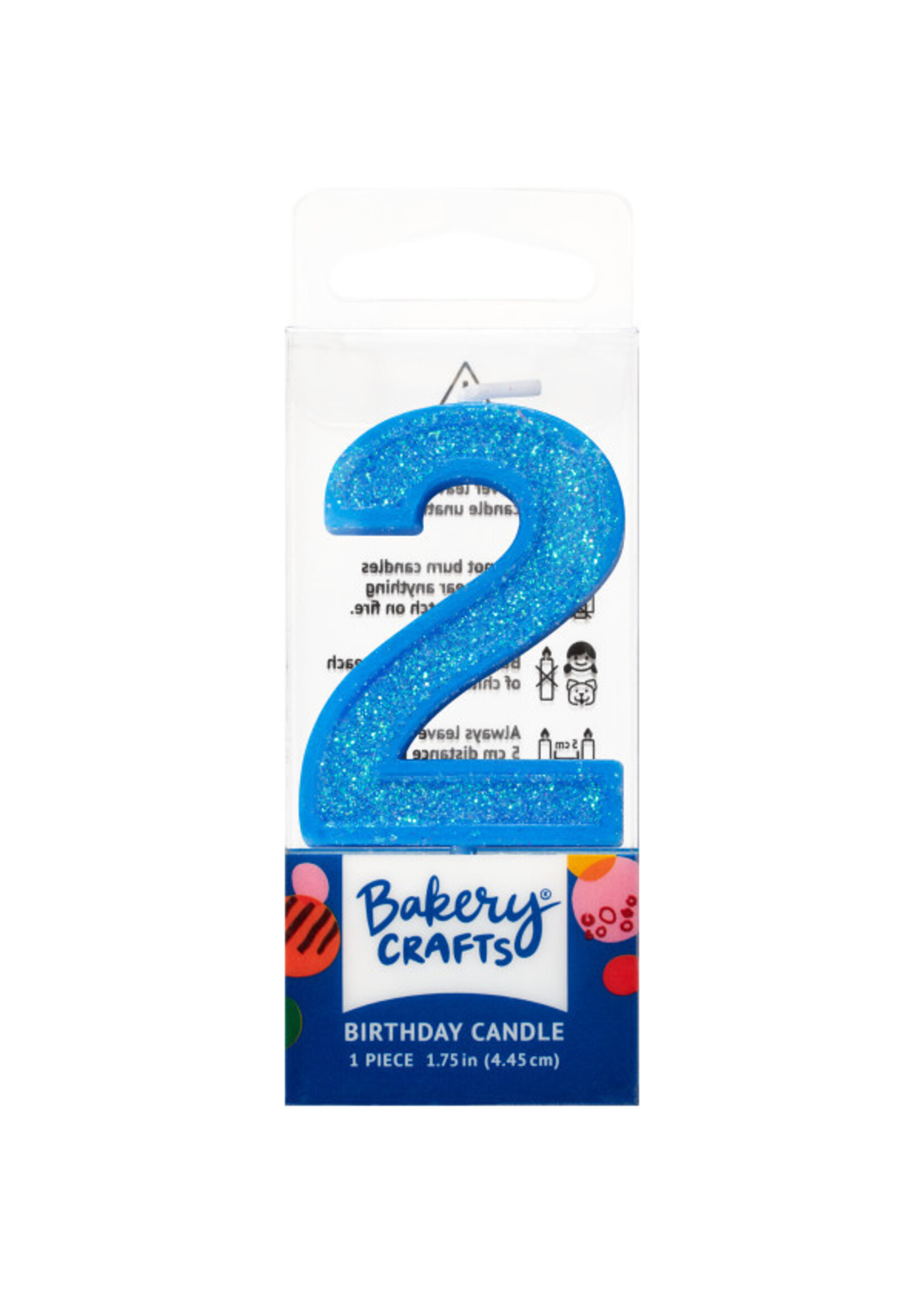 2 Mini Glitter Numeral Candles