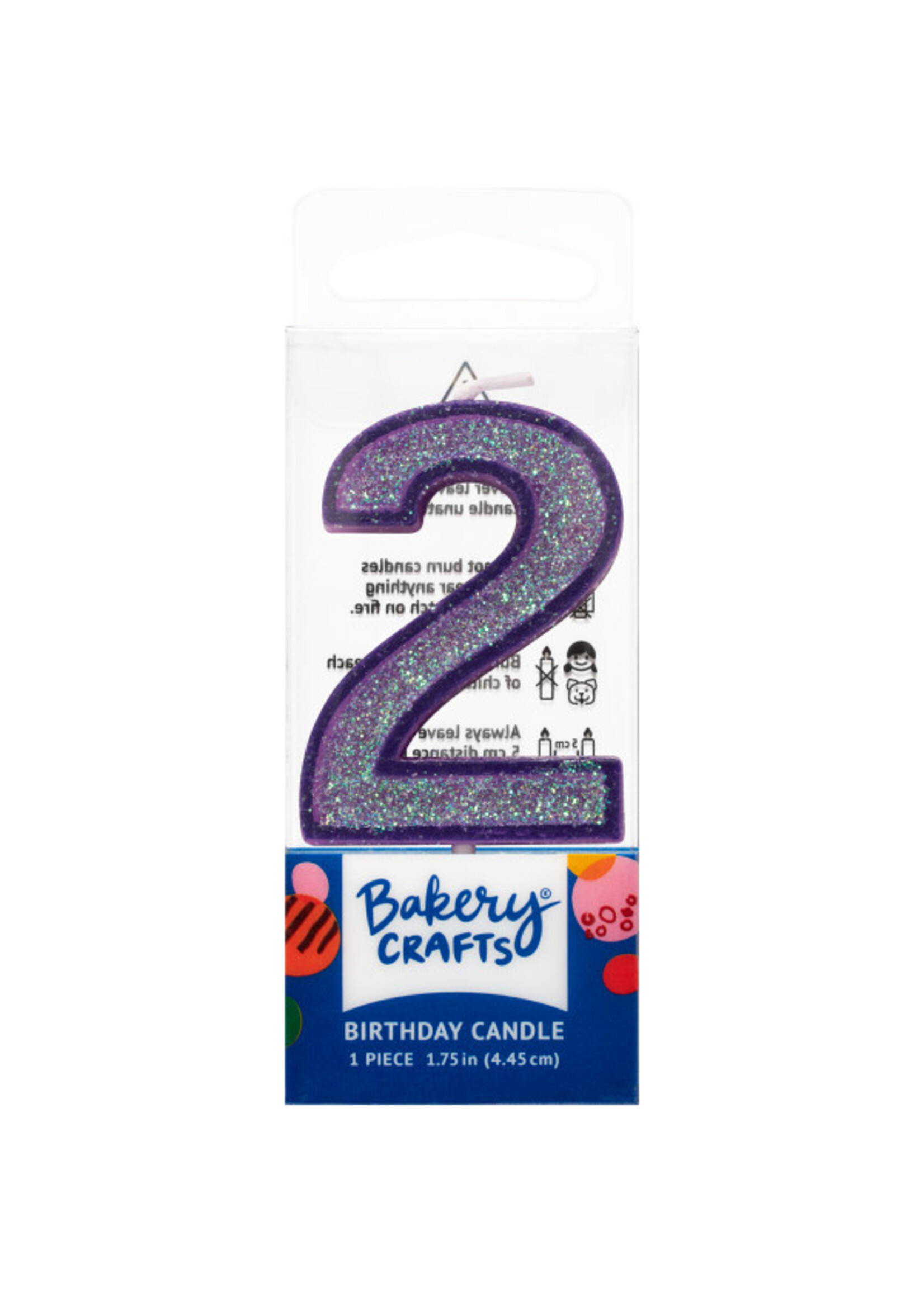 2 Mini Glitter Numeral Candles