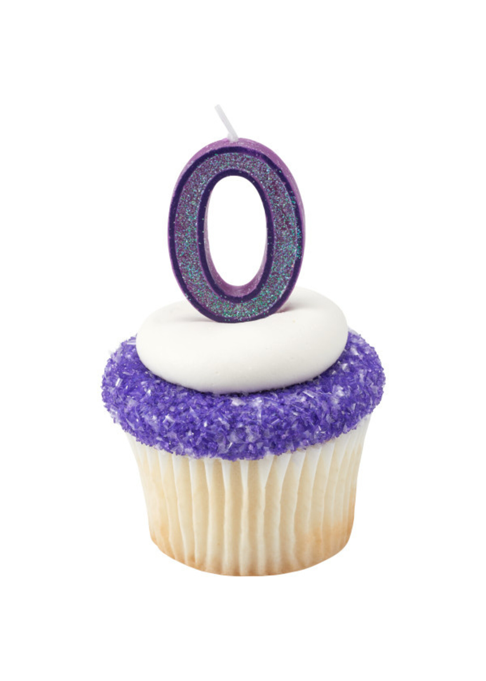 0 Mini Glitter Numeral Candles