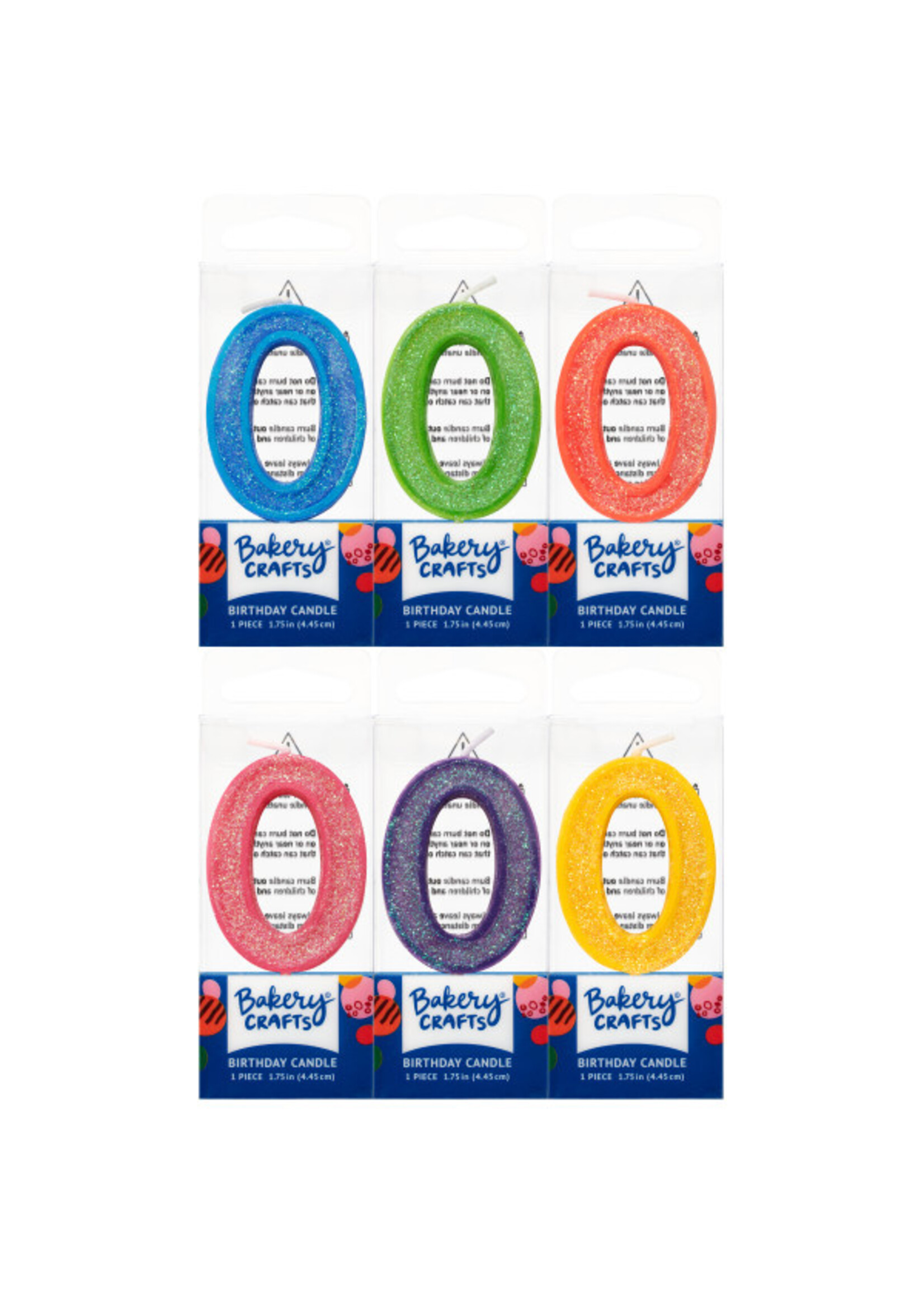 0 Mini Glitter Numeral Candles