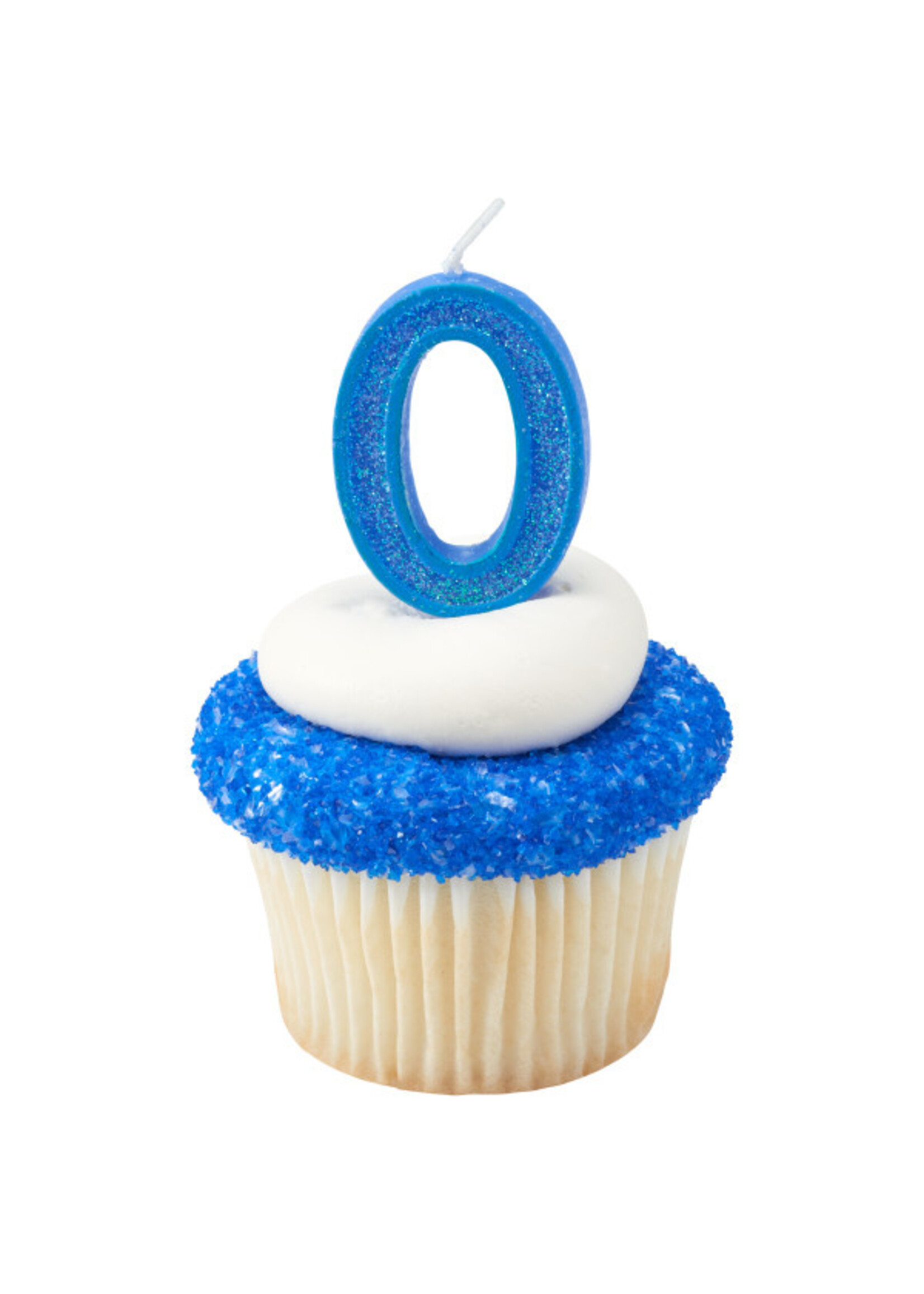 0 Mini Glitter Numeral Candles