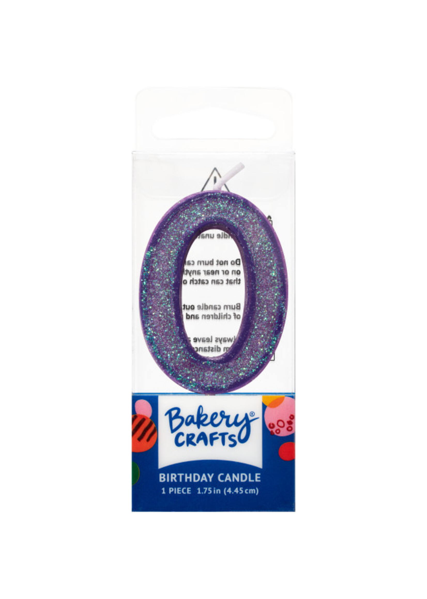 0 Mini Glitter Numeral Candles