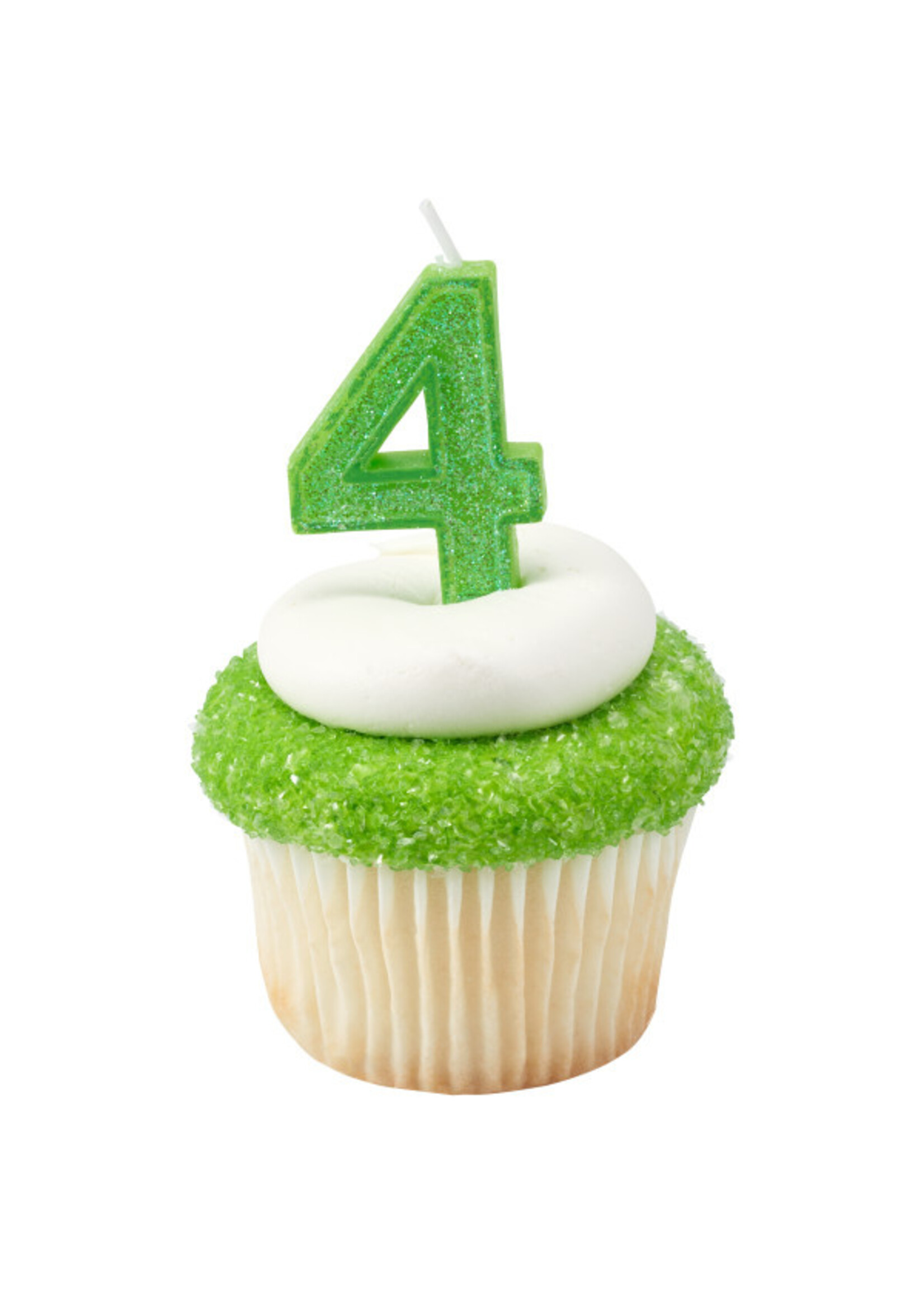 4 Mini Glitter Numeral Candles