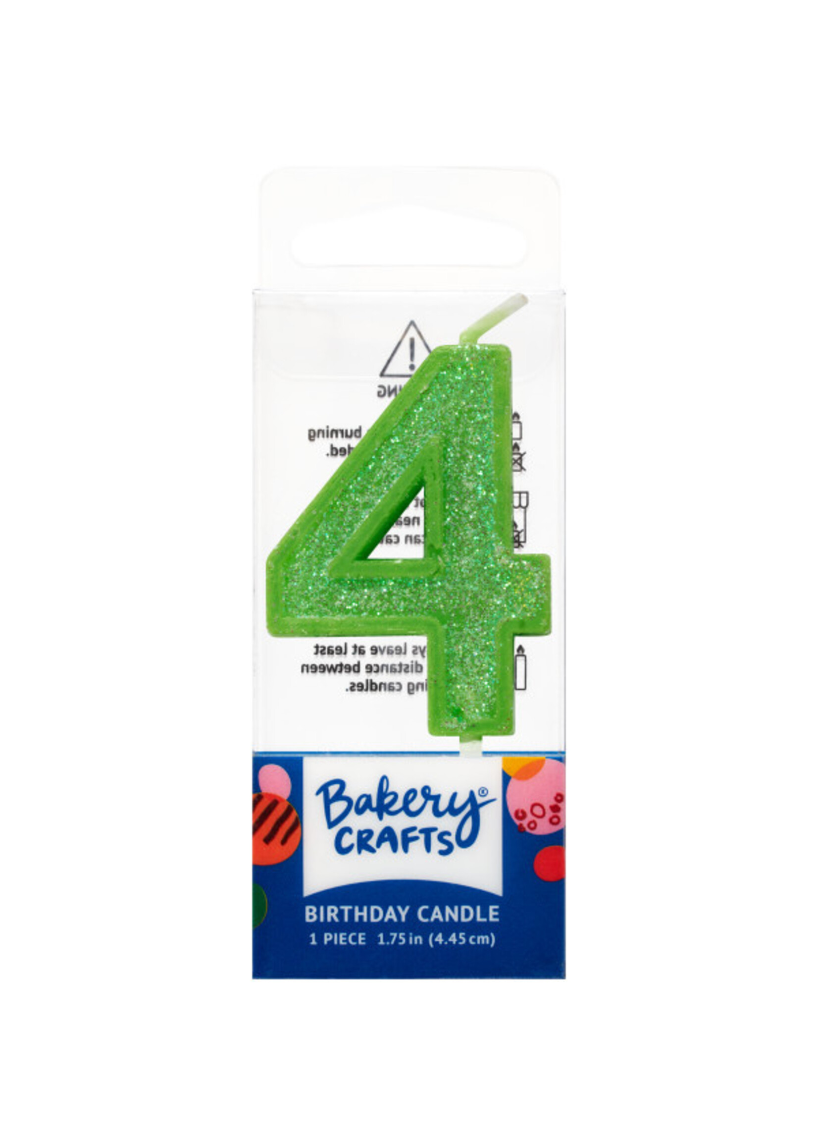 4 Mini Glitter Numeral Candles