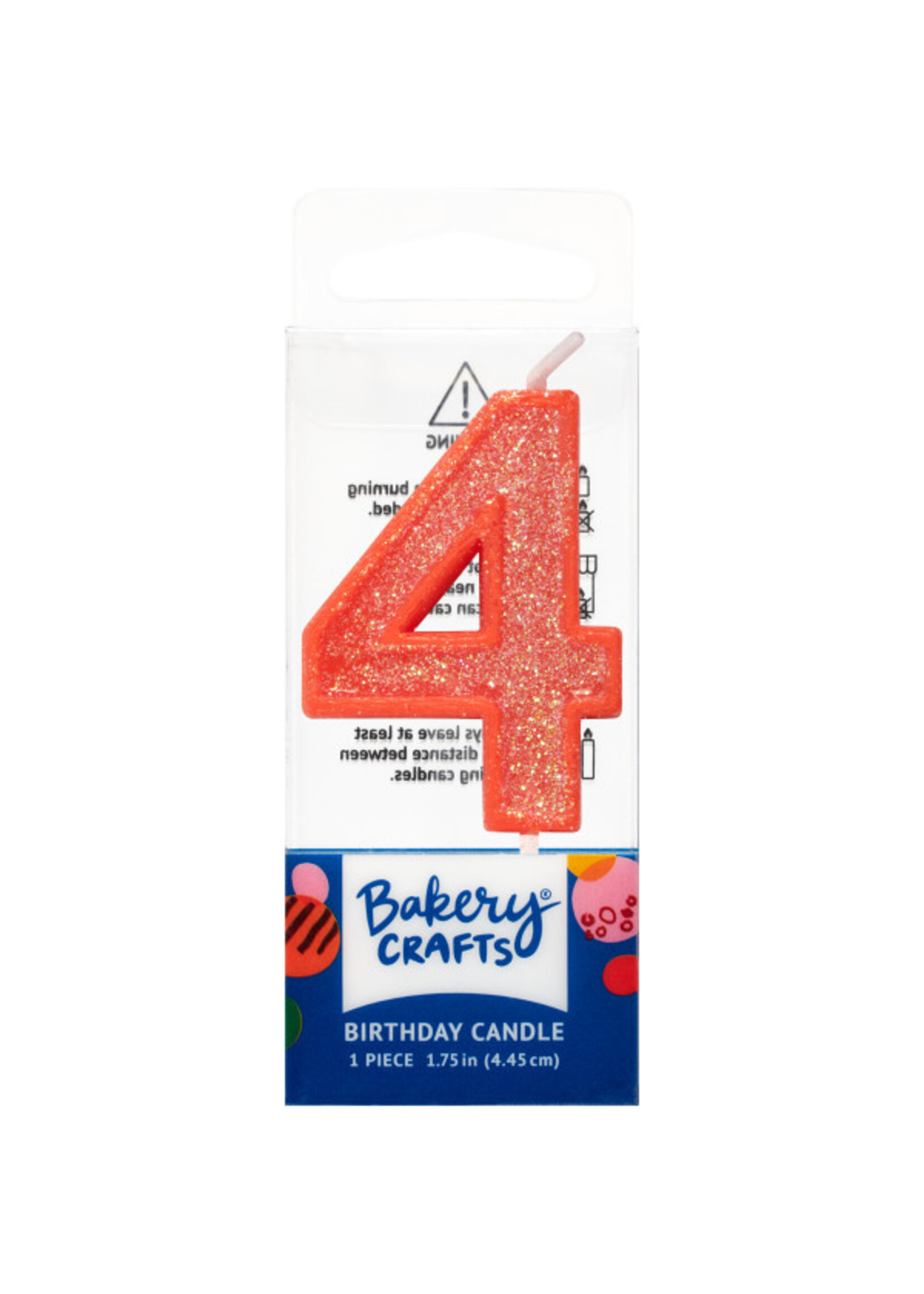 4 Mini Glitter Numeral Candles