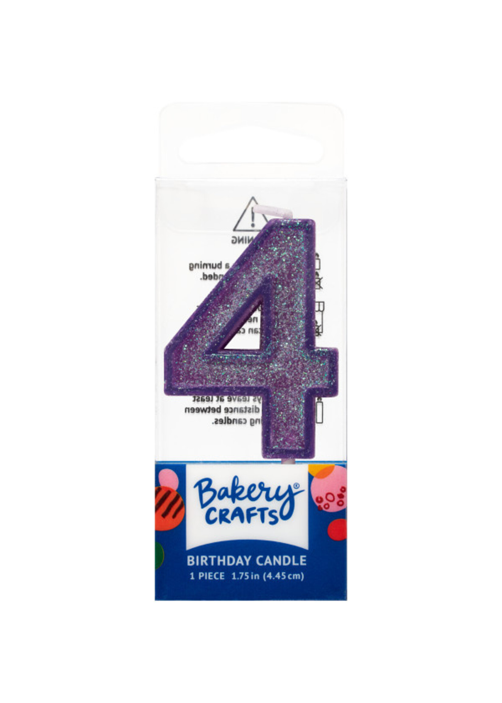 4 Mini Glitter Numeral Candles