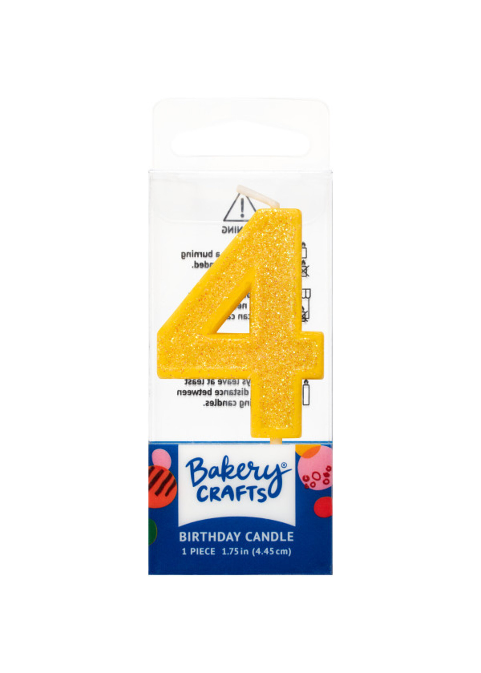 4 Mini Glitter Numeral Candles