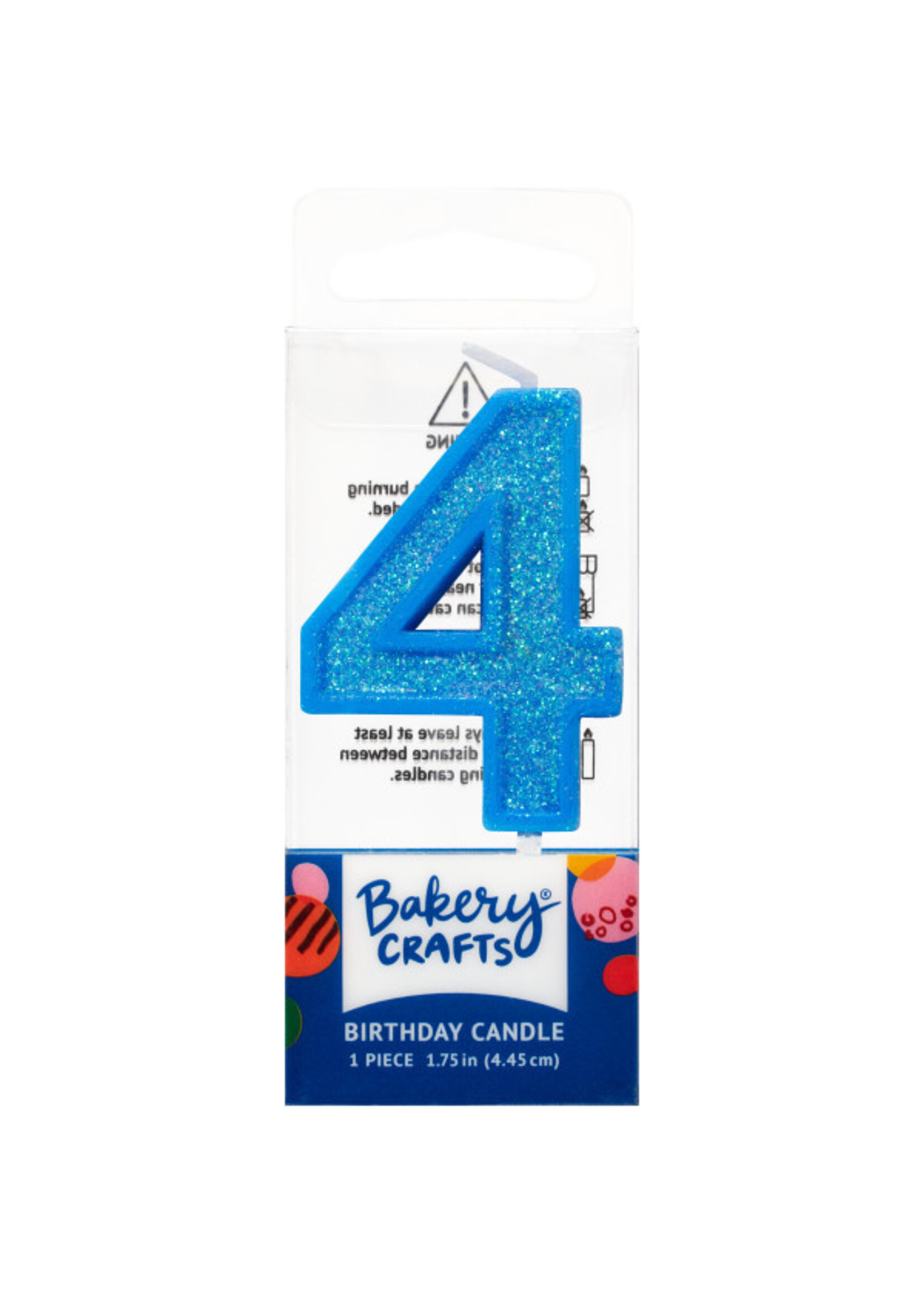 4 Mini Glitter Numeral Candles