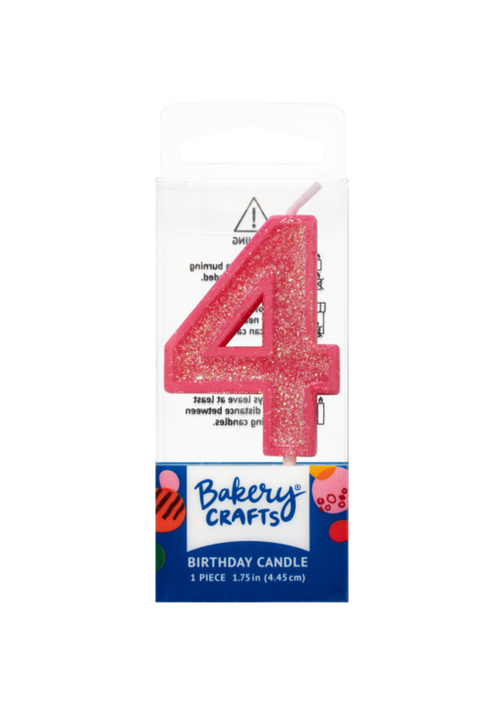 4 Mini Glitter Numeral Candles