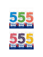 5 Mini Glitter Numeral Candles