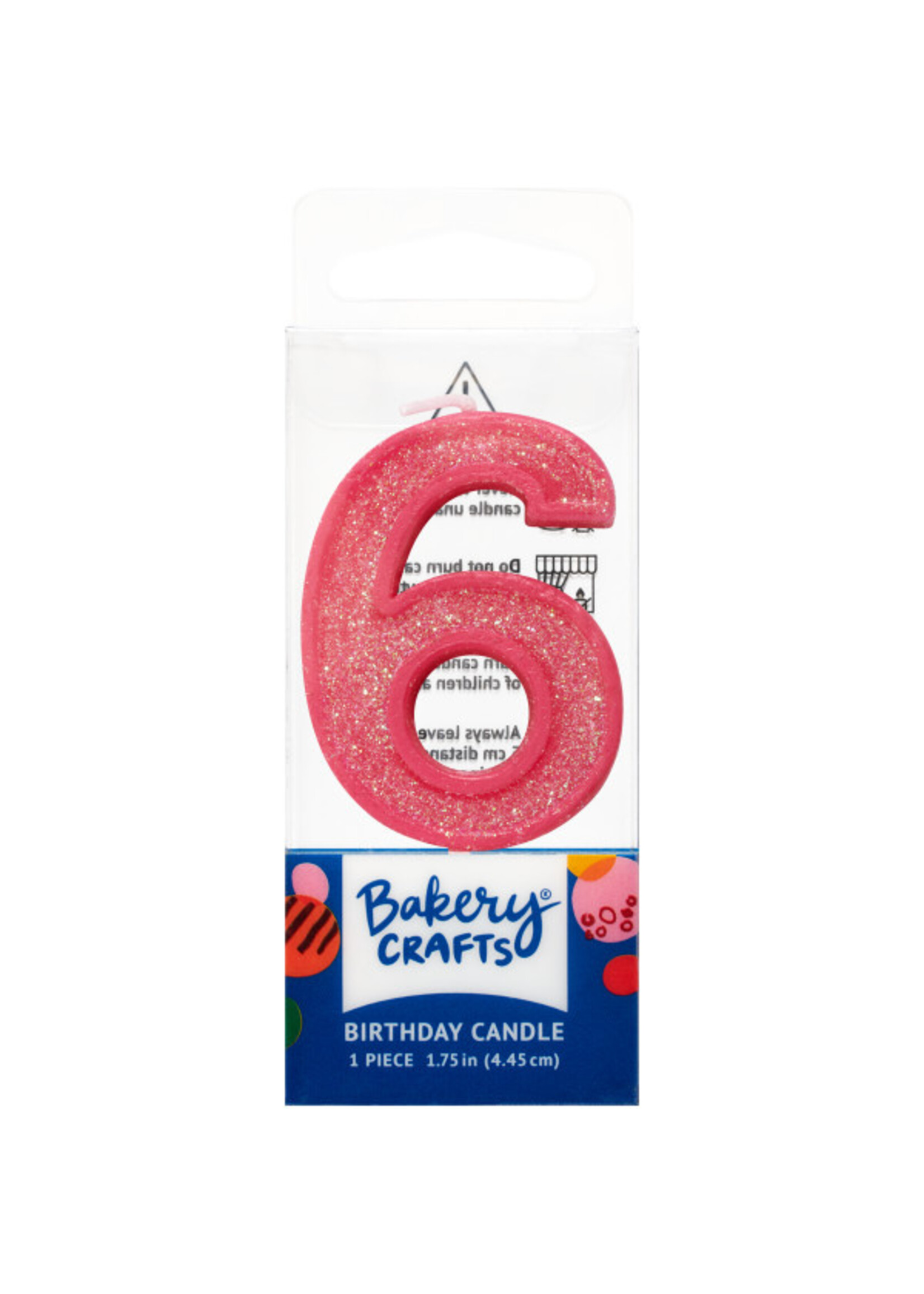 6 Mini Glitter Numeral Candles