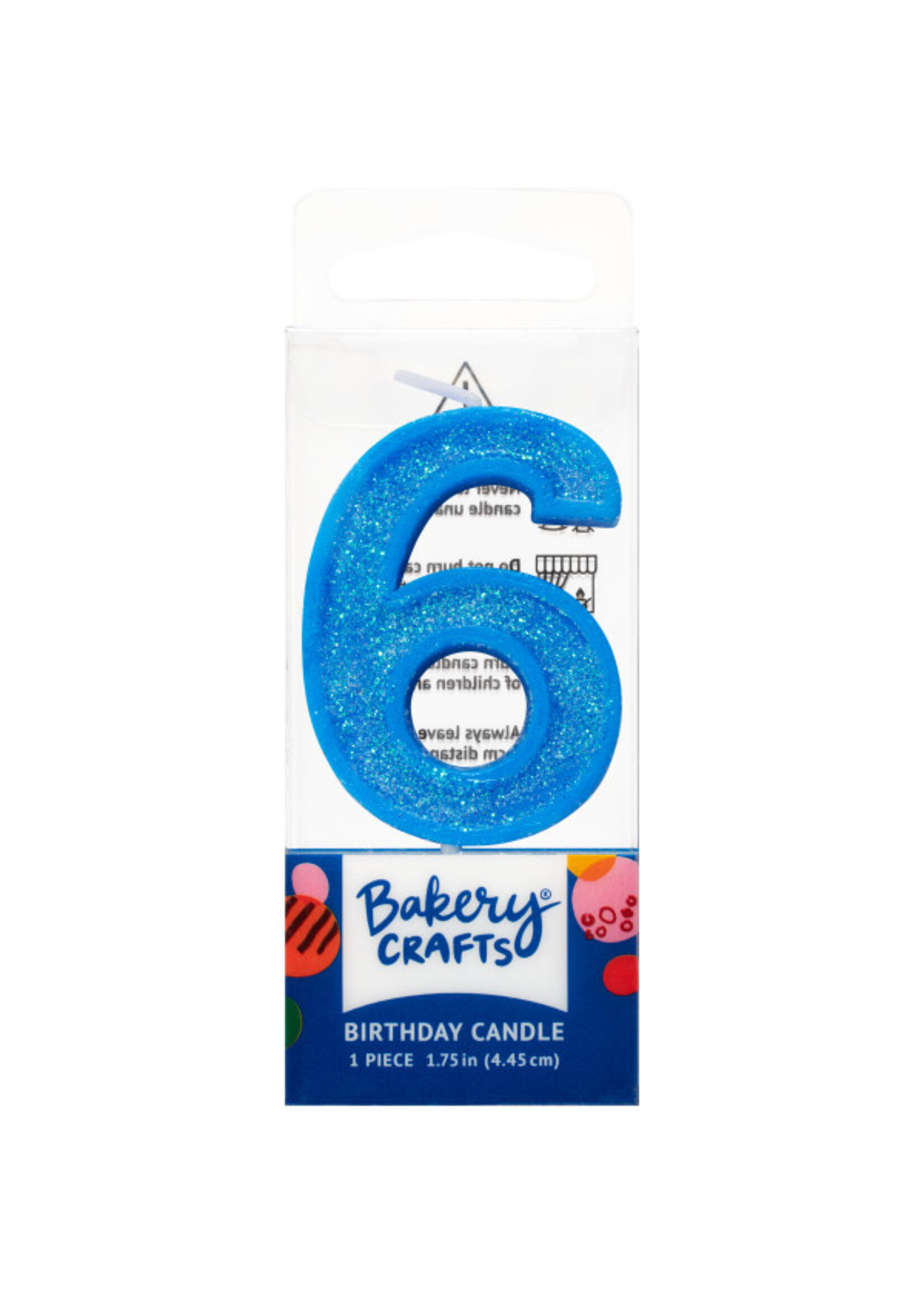 6 Mini Glitter Numeral Candles