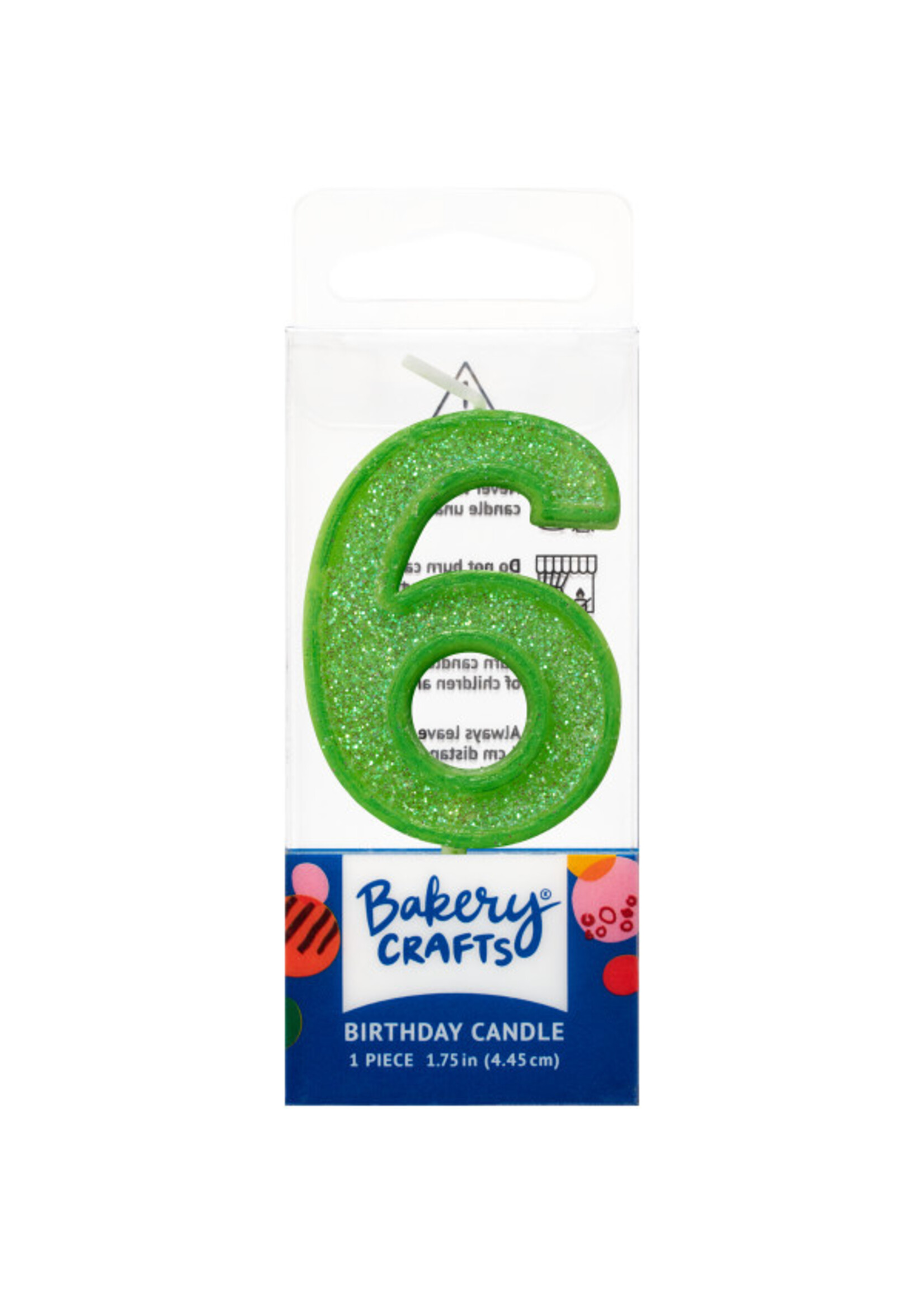 6 Mini Glitter Numeral Candles