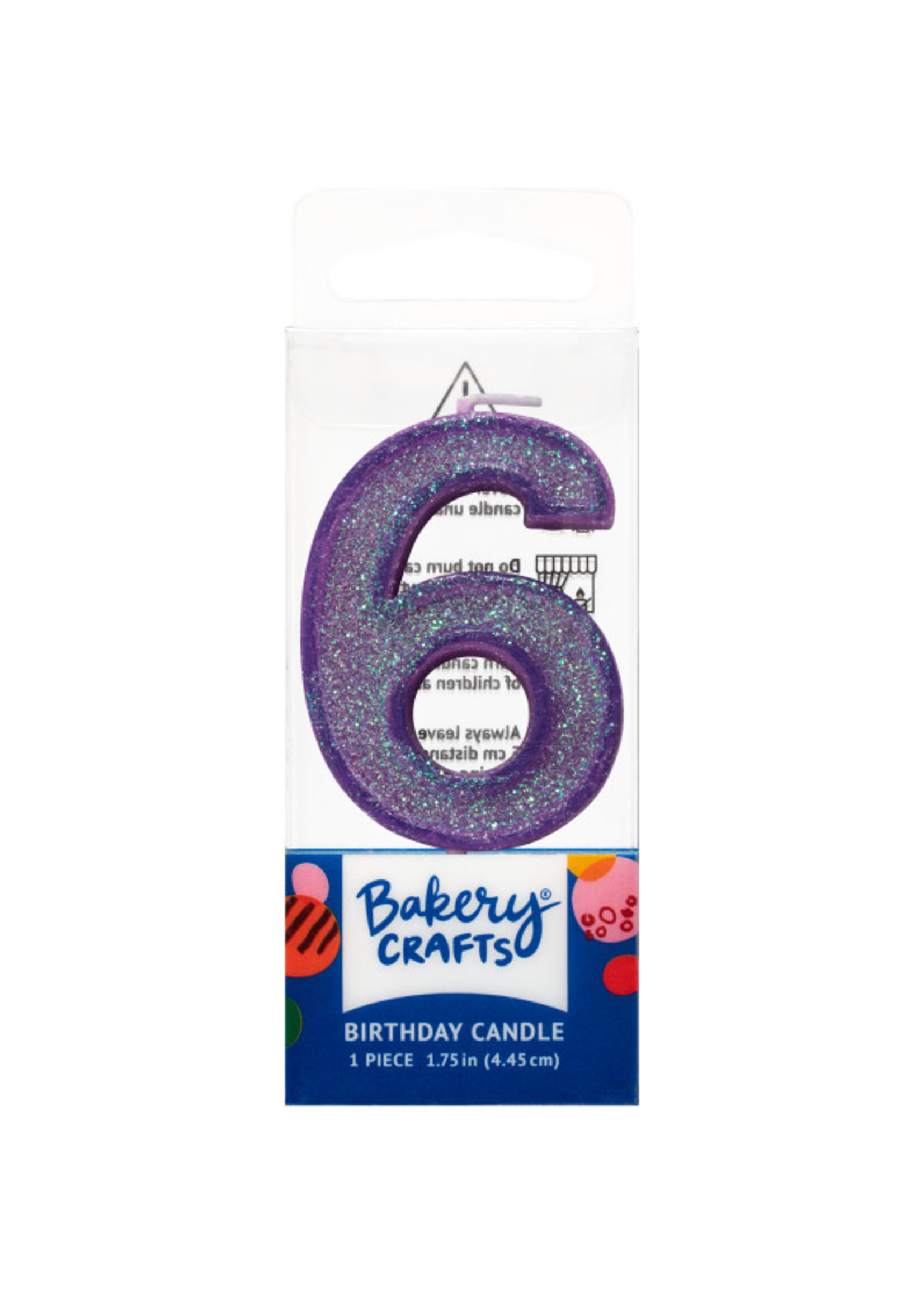6 Mini Glitter Numeral Candles