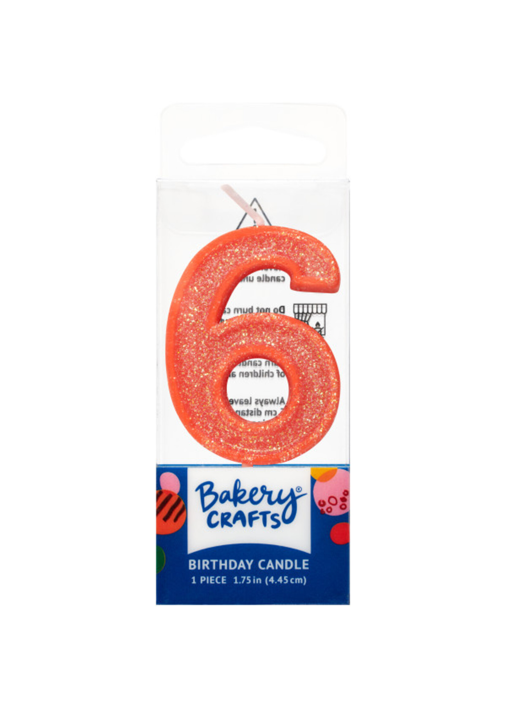 6 Mini Glitter Numeral Candles