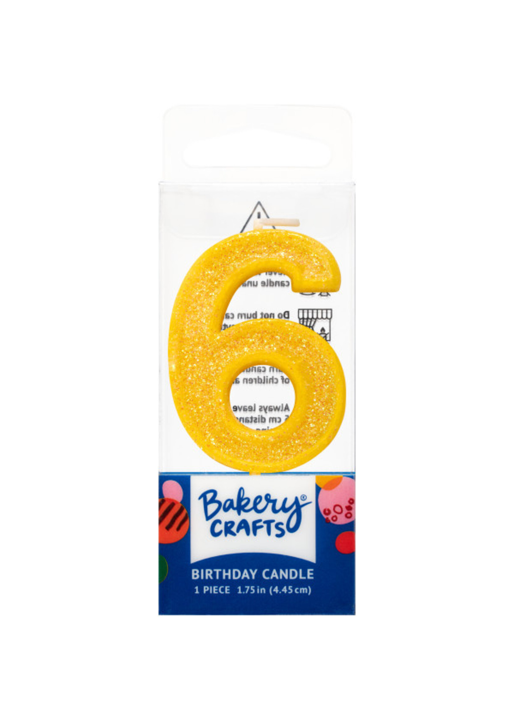6 Mini Glitter Numeral Candles