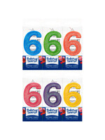 6 Mini Glitter Numeral Candles