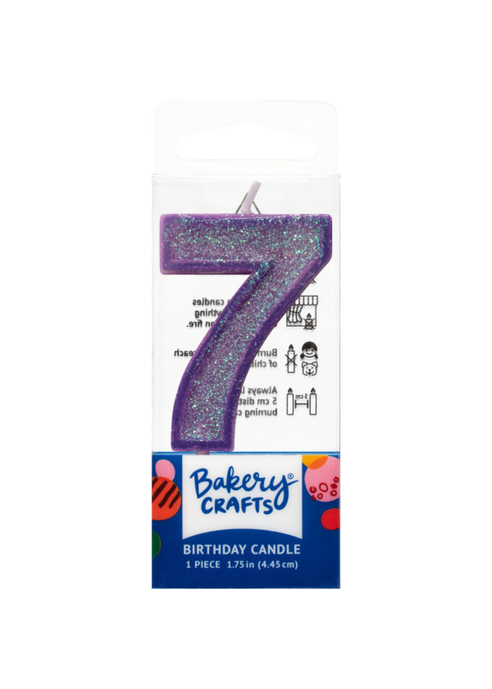 7 Mini Glitter Numeral Candles