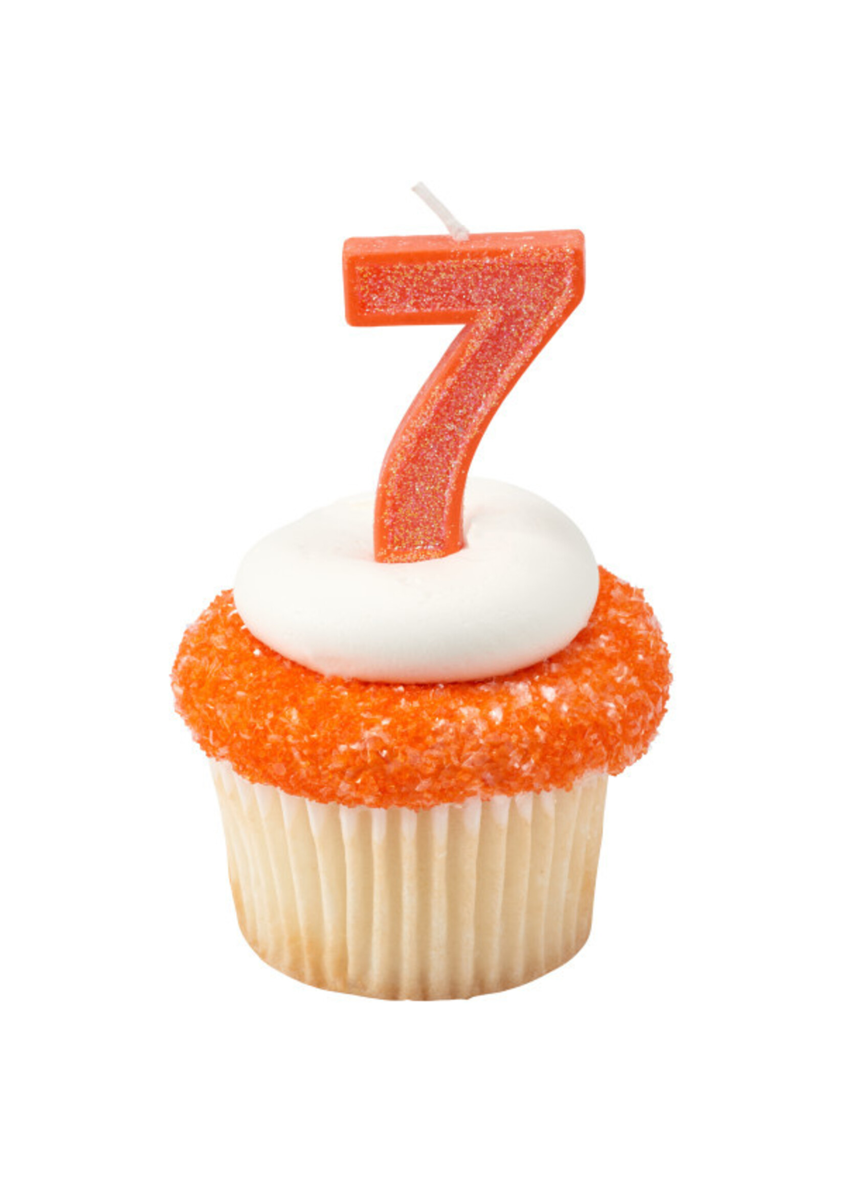 7 Mini Glitter Numeral Candles