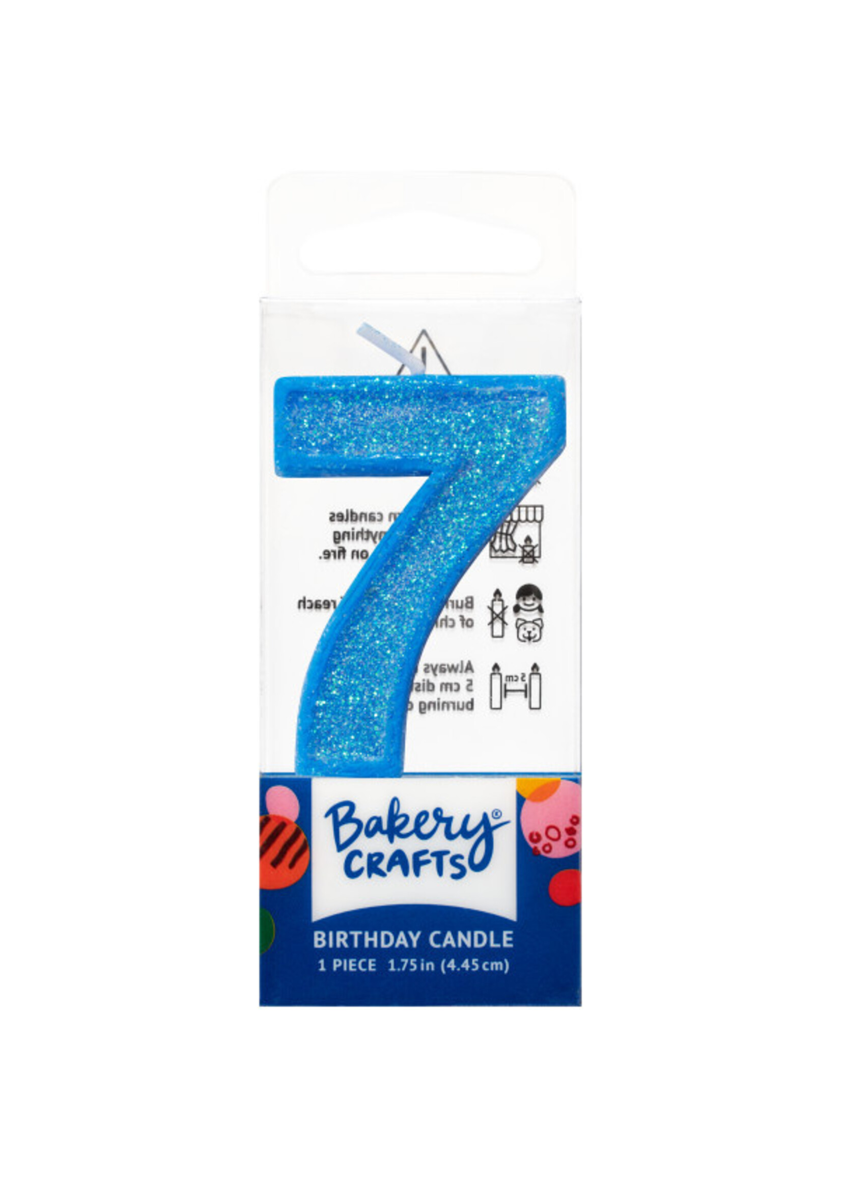 7 Mini Glitter Numeral Candles