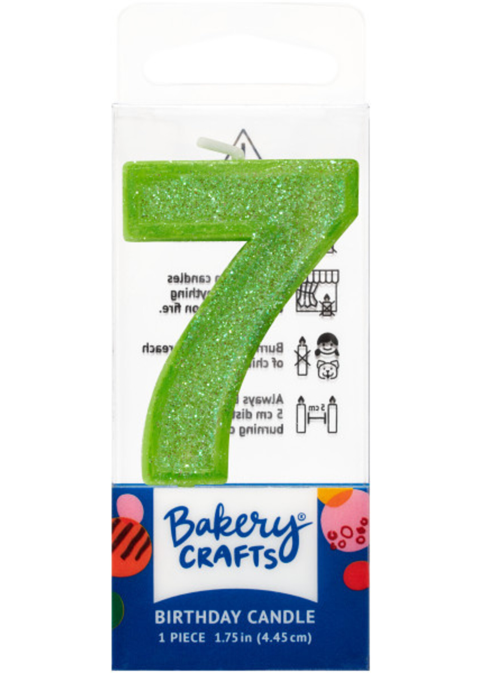 7 Mini Glitter Numeral Candles