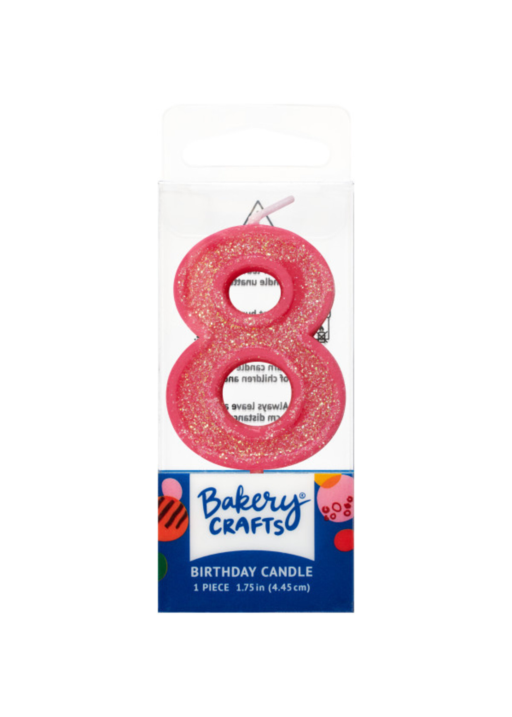 8 Mini Glitter Numeral Candles