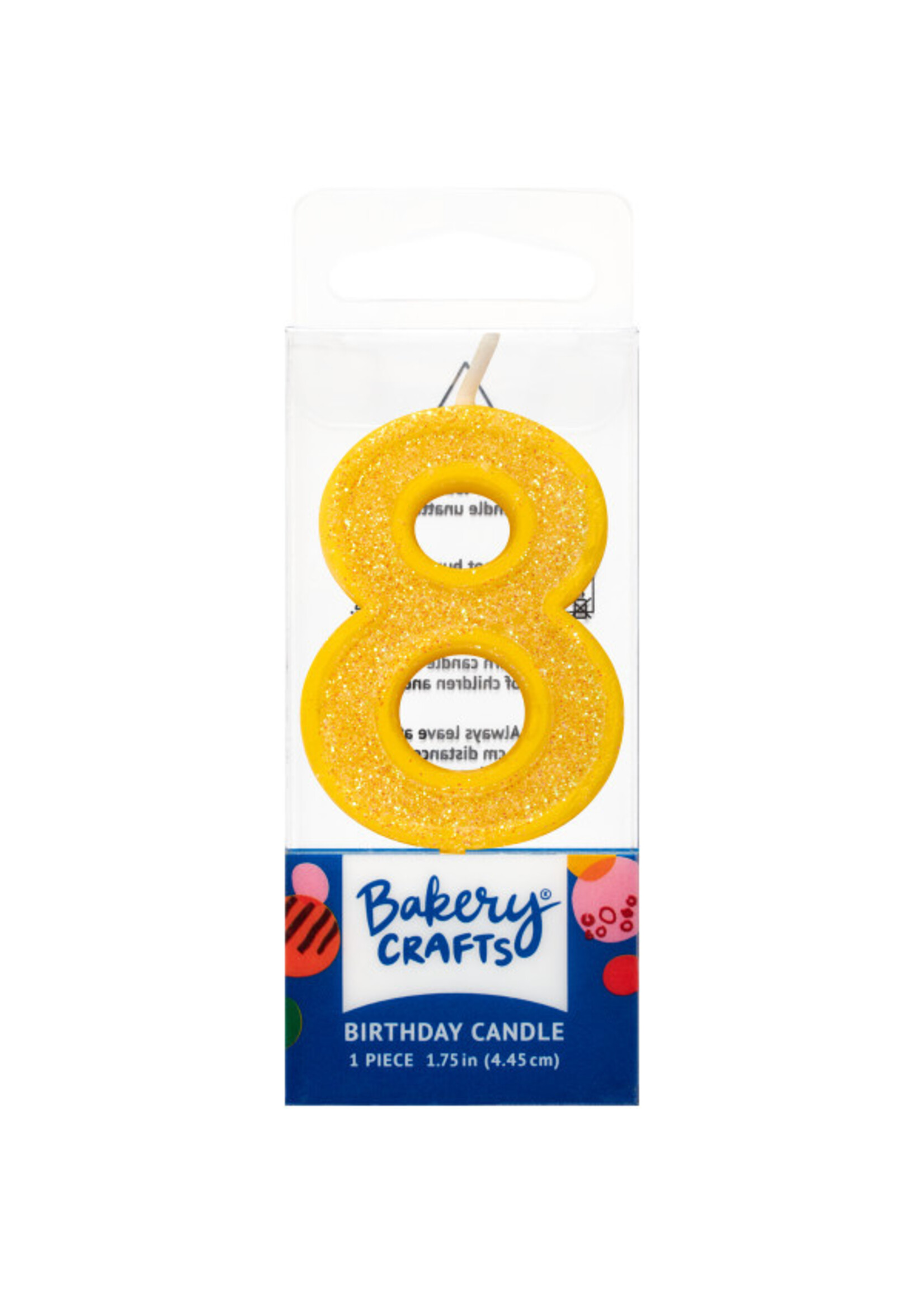8 Mini Glitter Numeral Candles