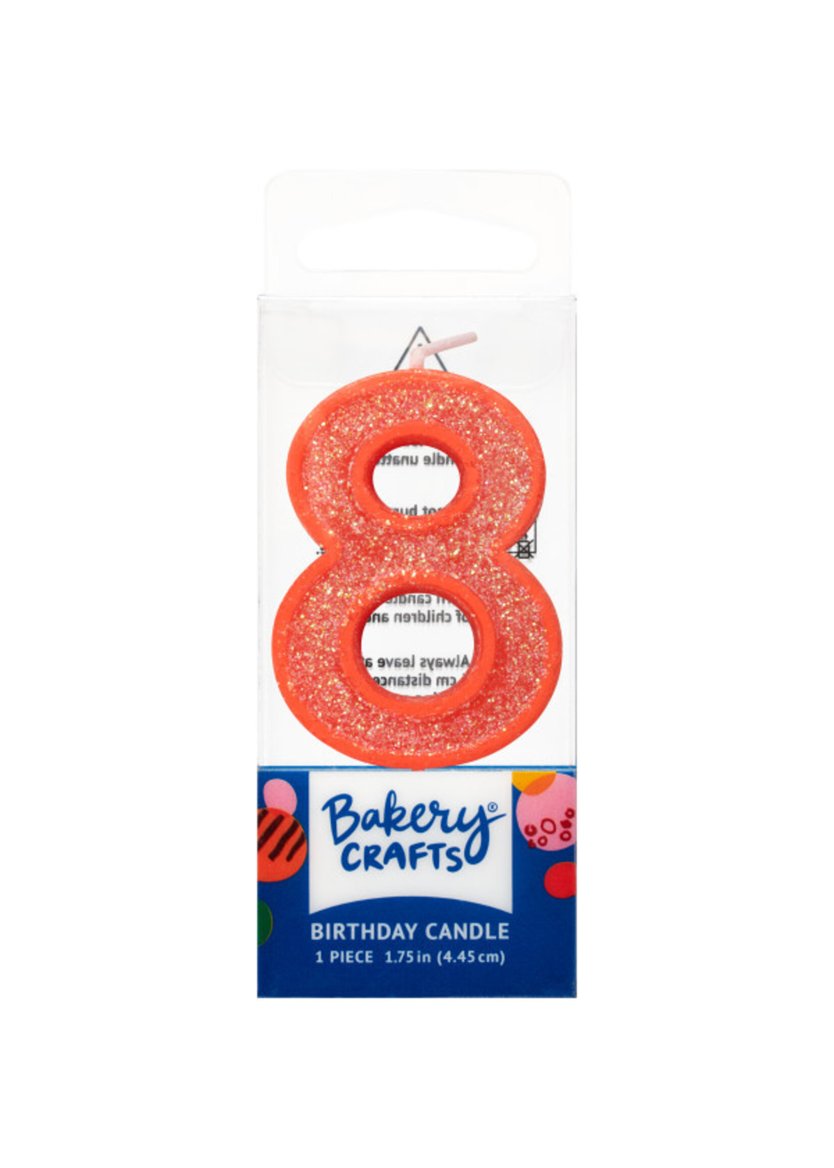 8 Mini Glitter Numeral Candles