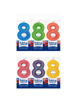 8 Mini Glitter Numeral Candles