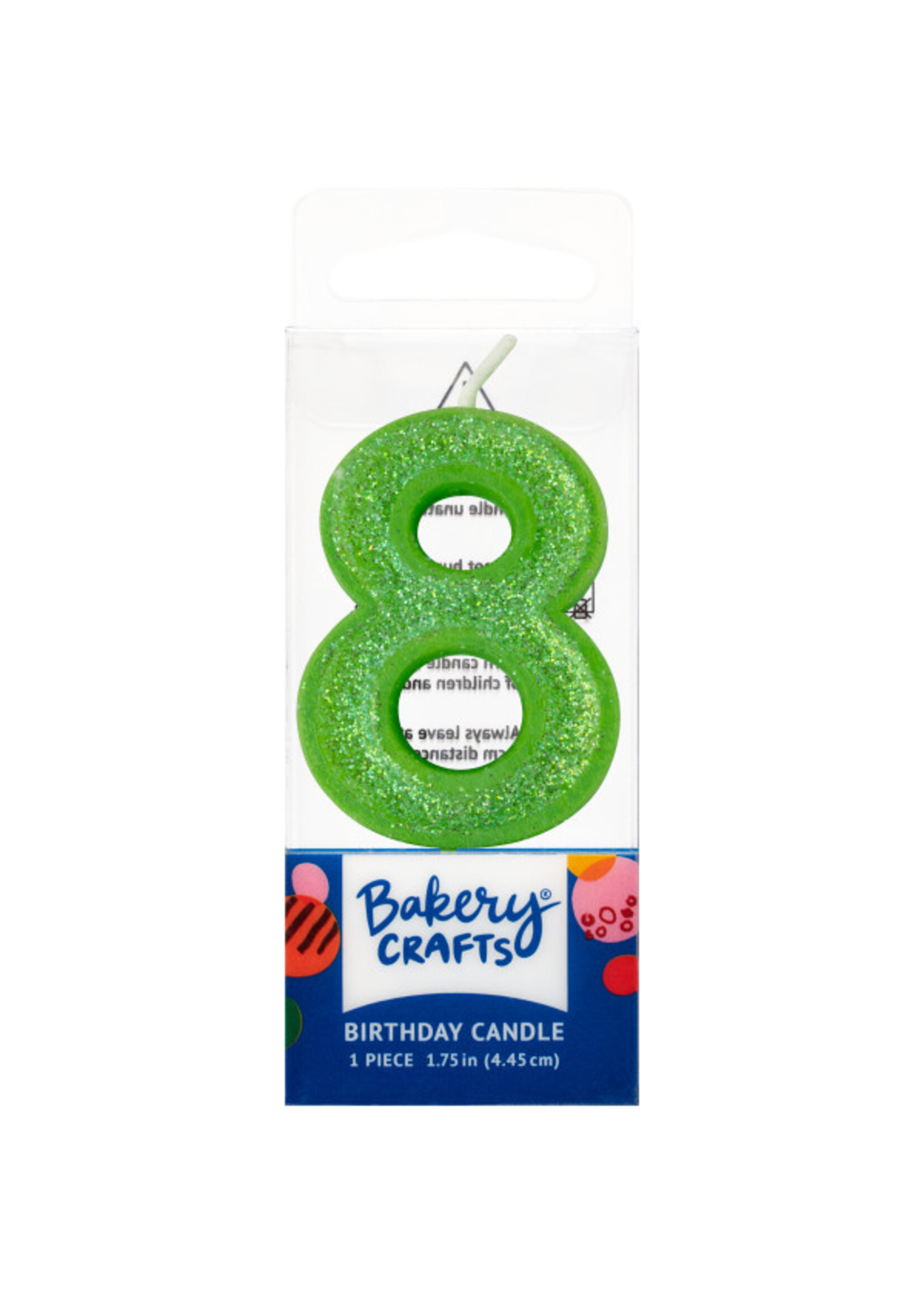 8 Mini Glitter Numeral Candles