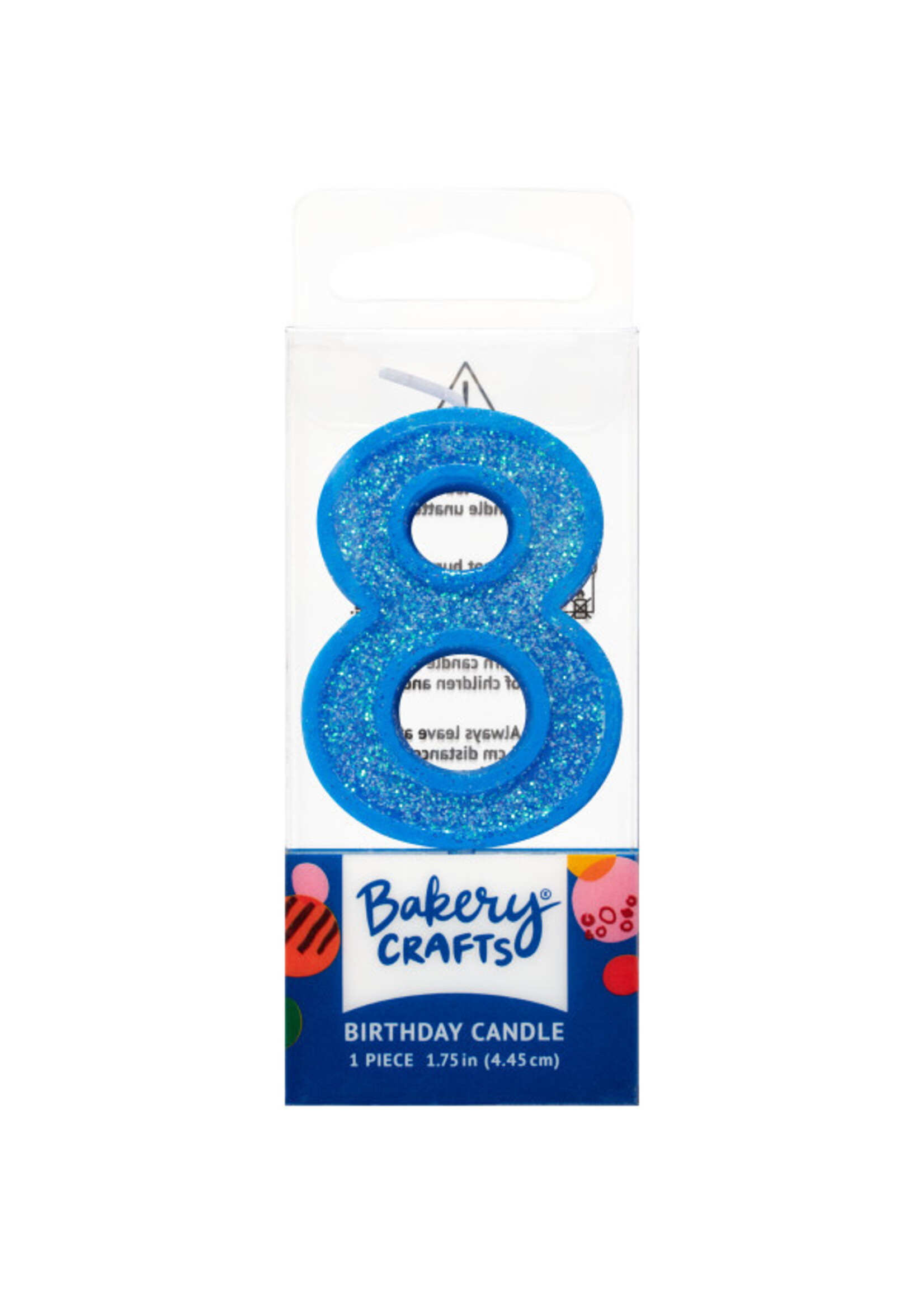 8 Mini Glitter Numeral Candles