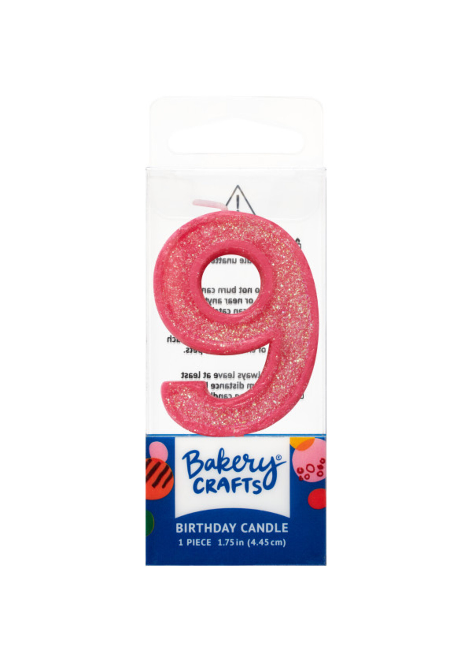 9 Mini Glitter Numeral Candles