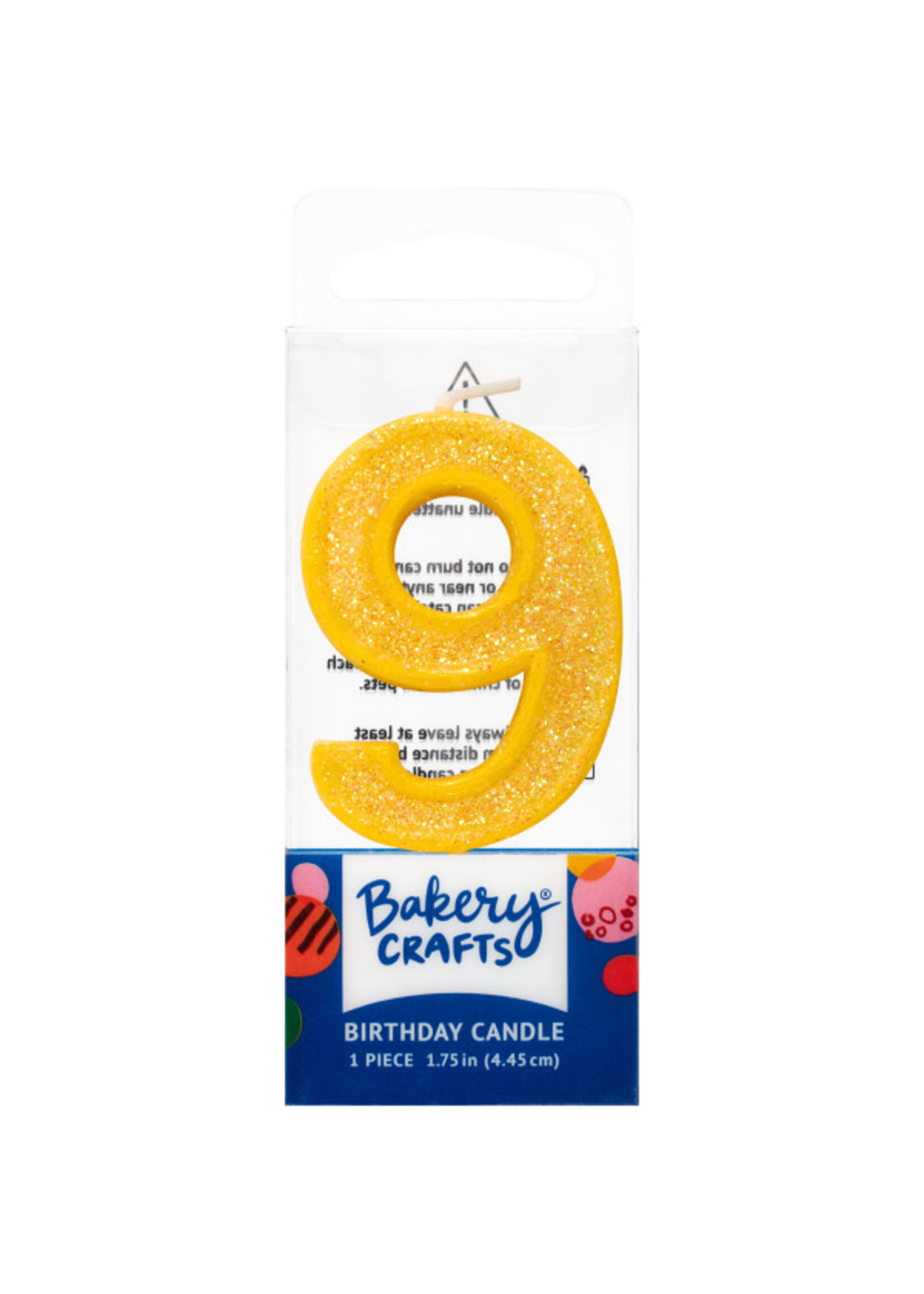 9 Mini Glitter Numeral Candles