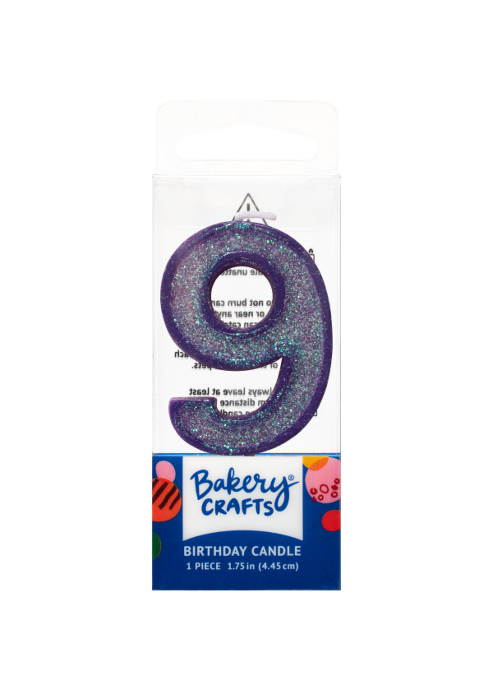 9 Mini Glitter Numeral Candles