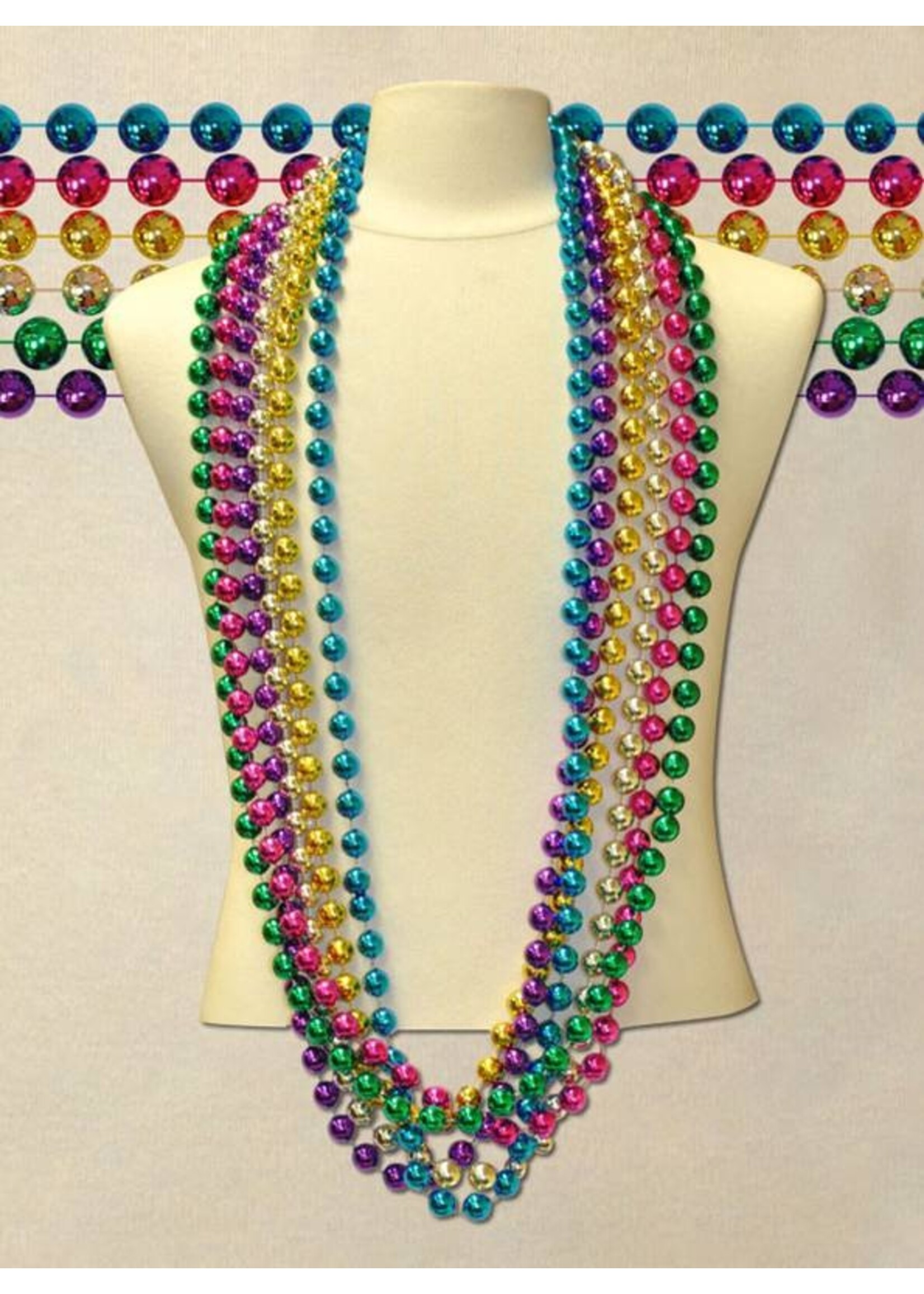 48" inch 16mm Assorted Metallic Beads ­