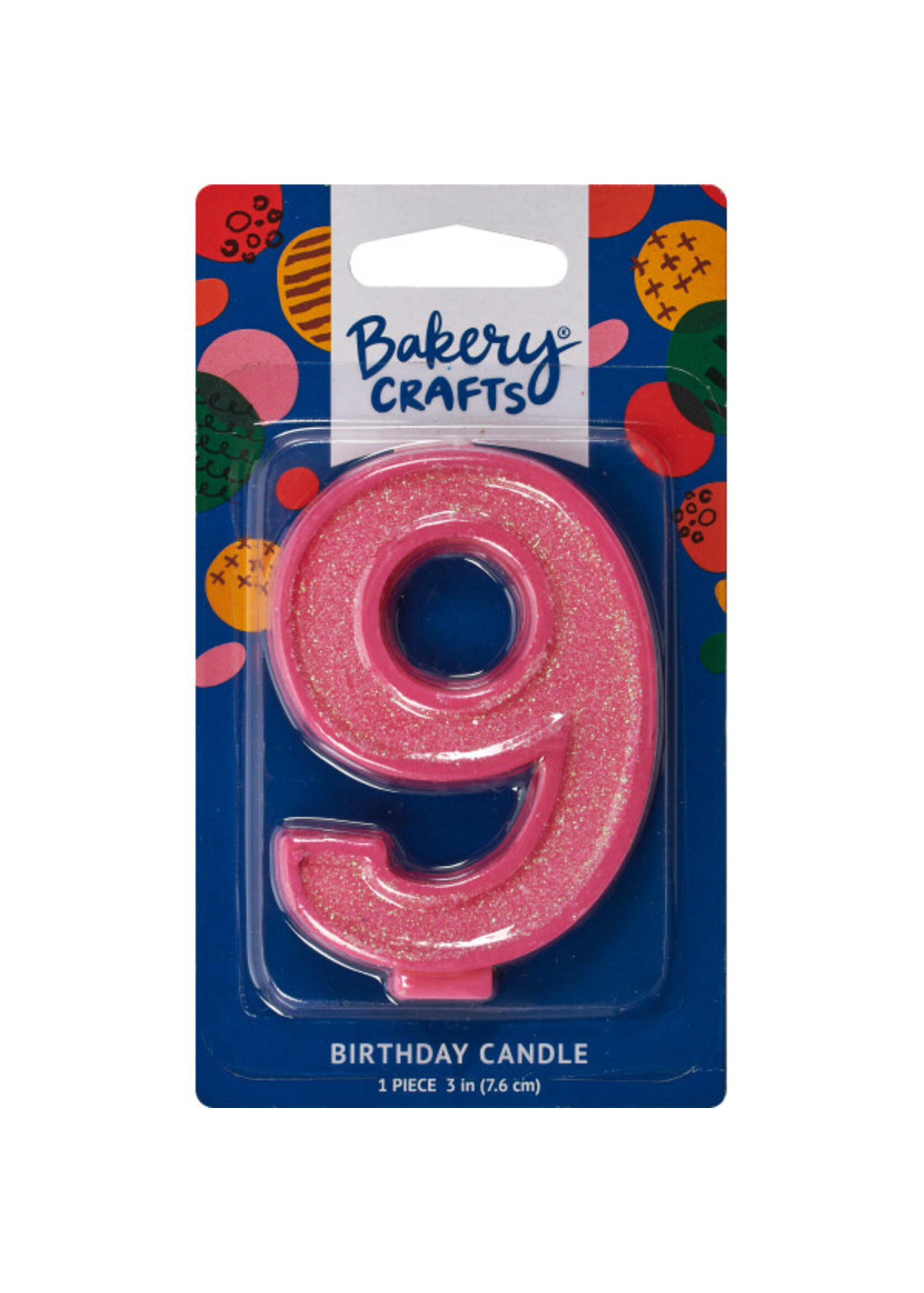 9 Glitter Numeral Candles