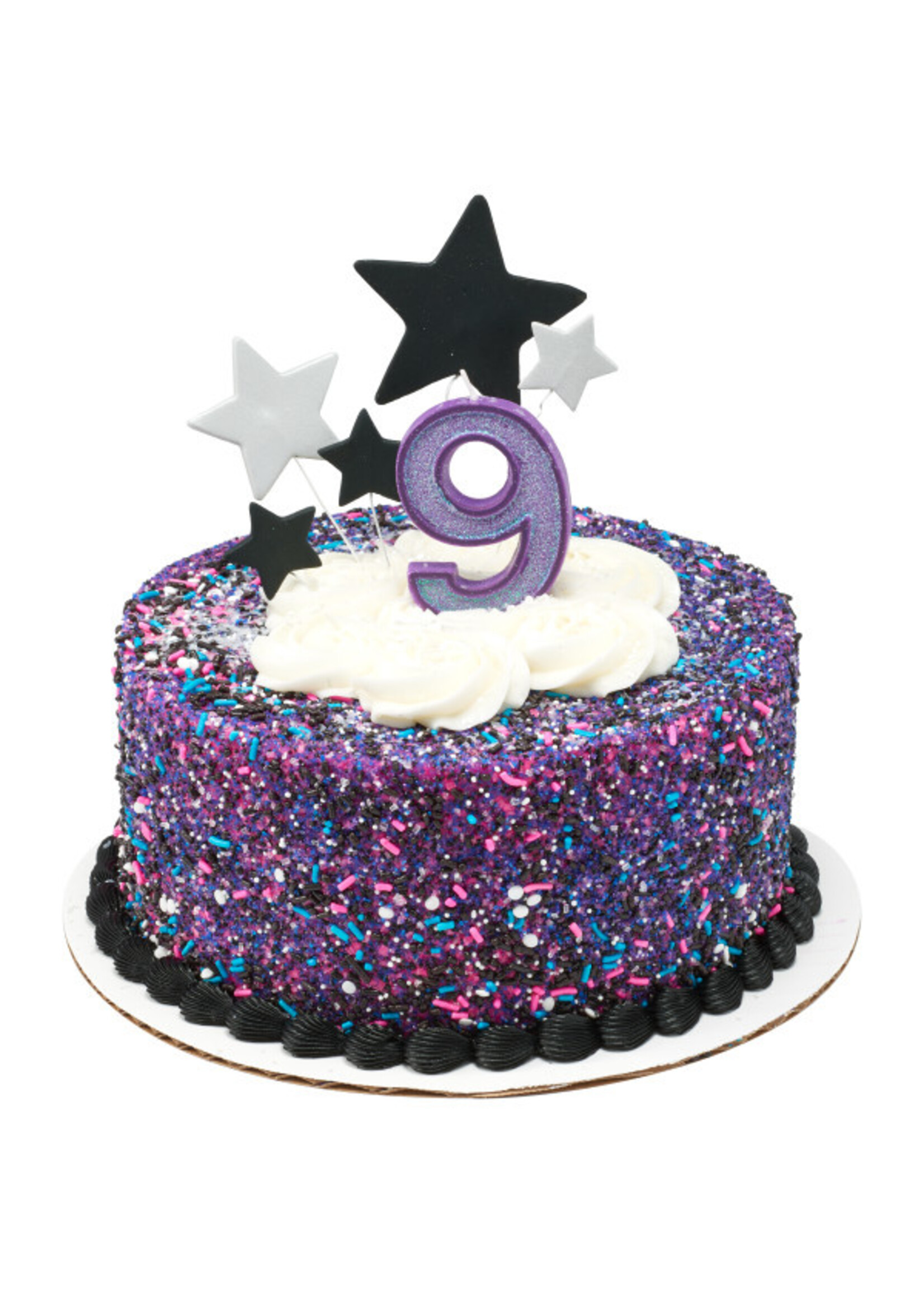 9 Glitter Numeral Candles