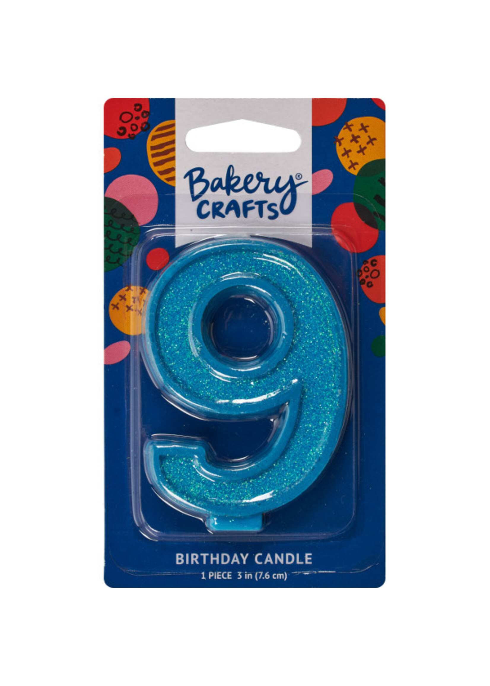 9 Glitter Numeral Candles