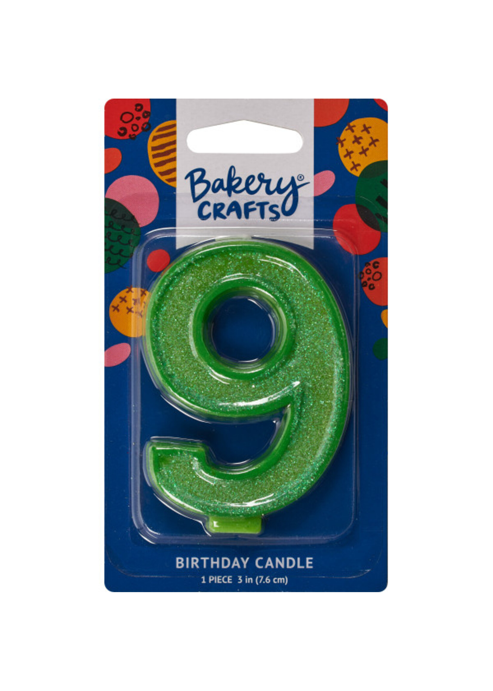 9 Glitter Numeral Candles
