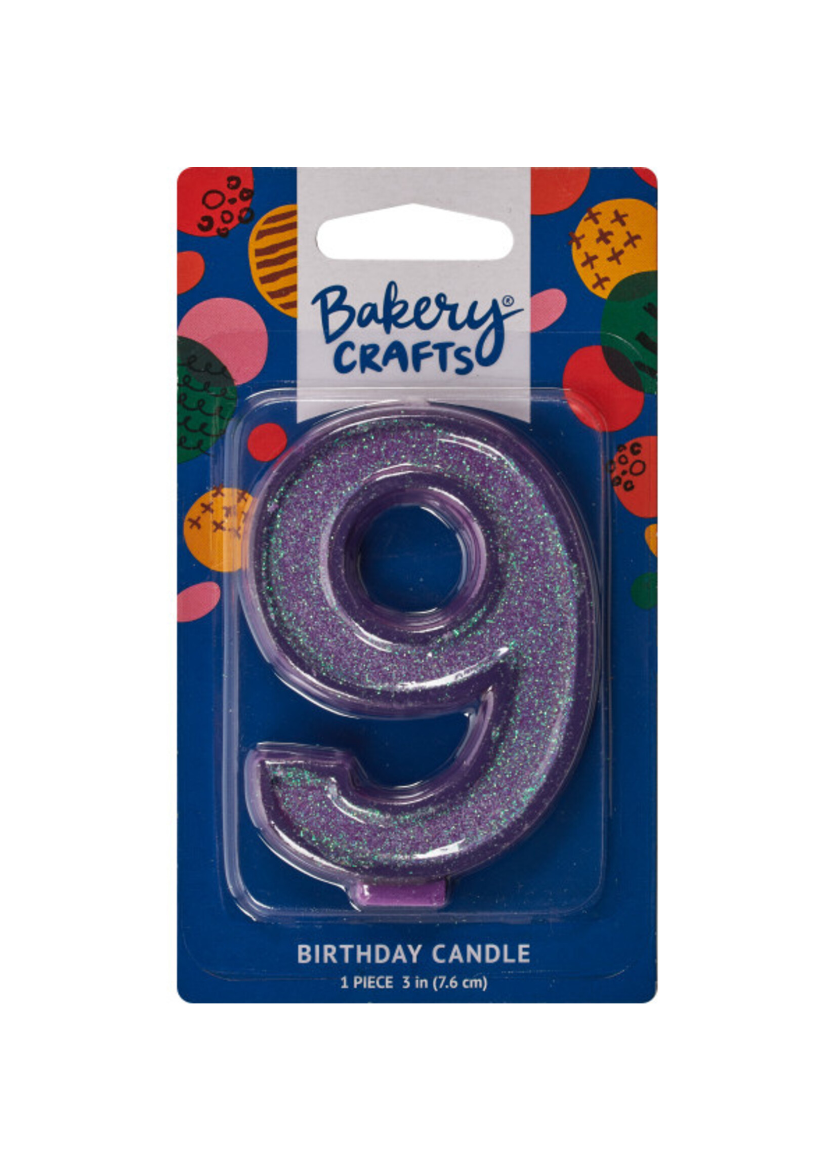 9 Glitter Numeral Candles