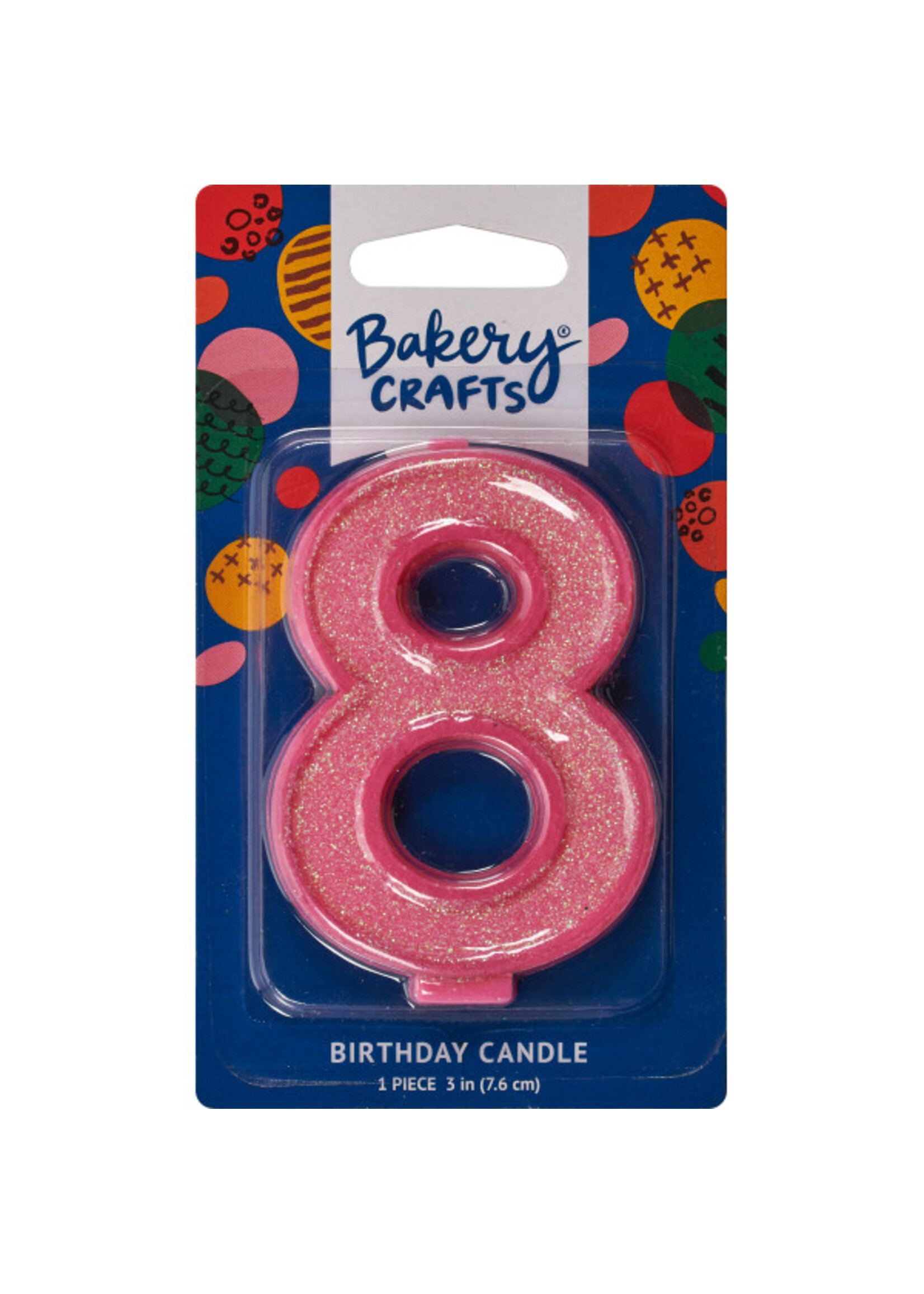 8 Glitter Numeral Candles