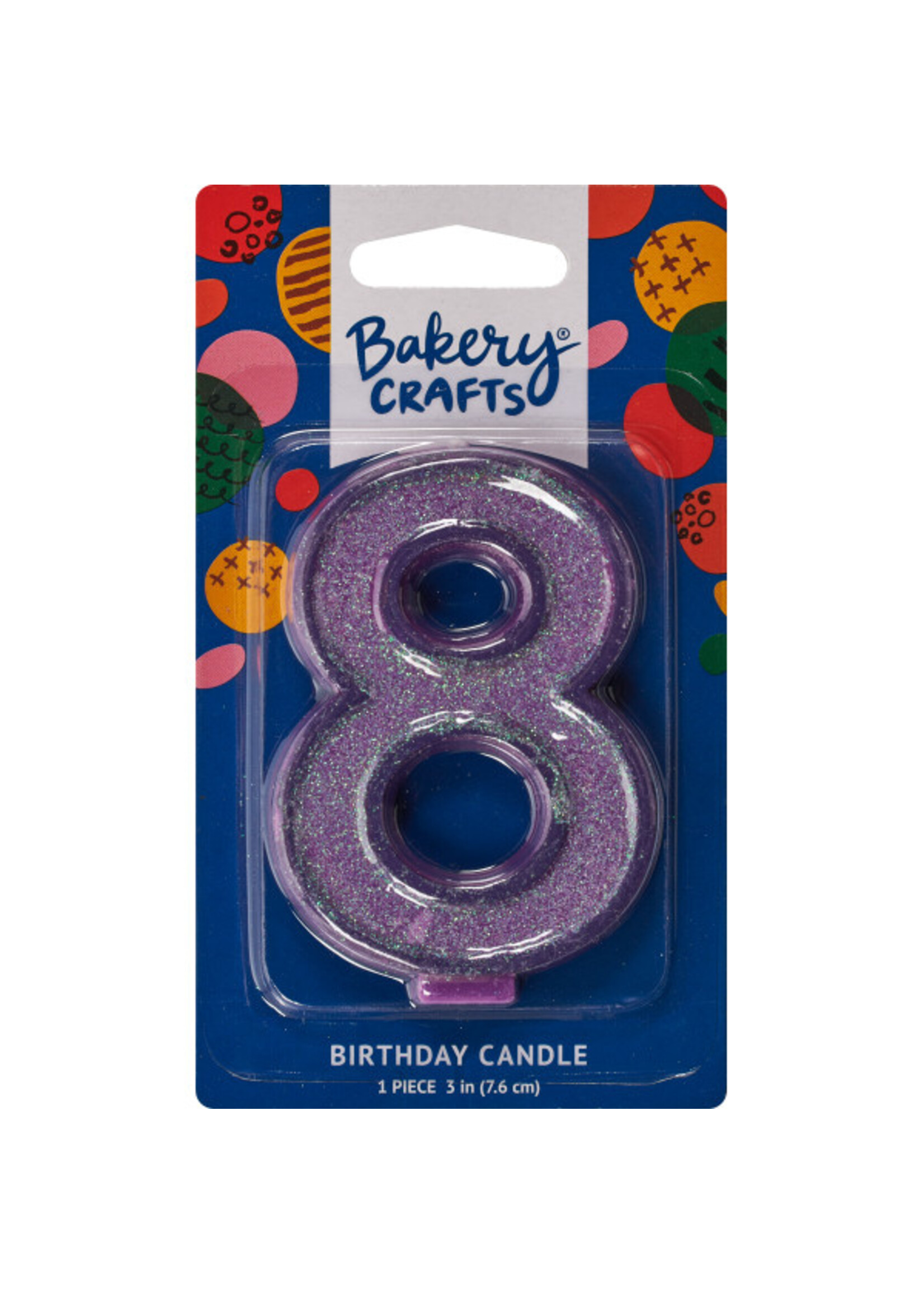 8 Glitter Numeral Candles