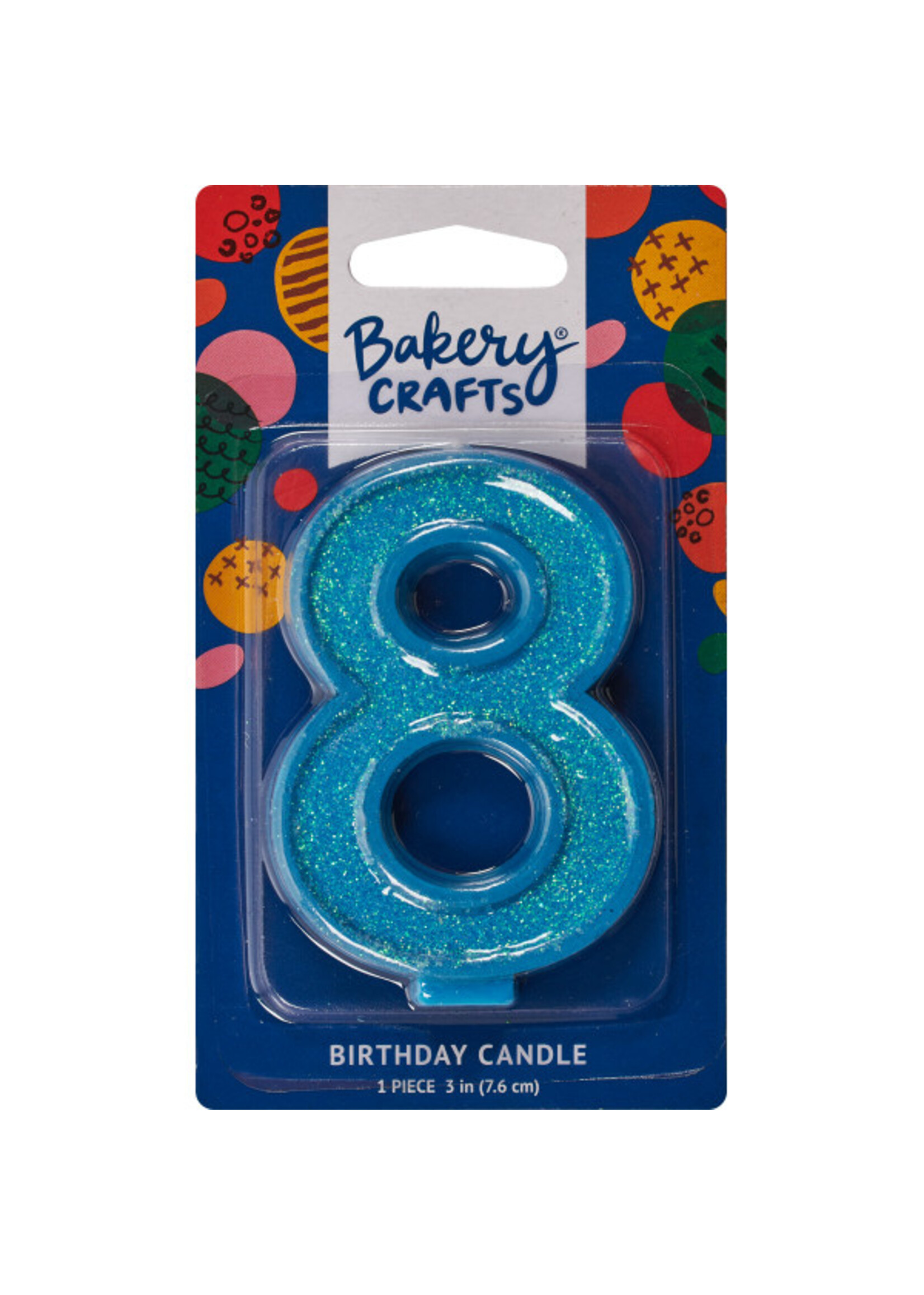 8 Glitter Numeral Candles