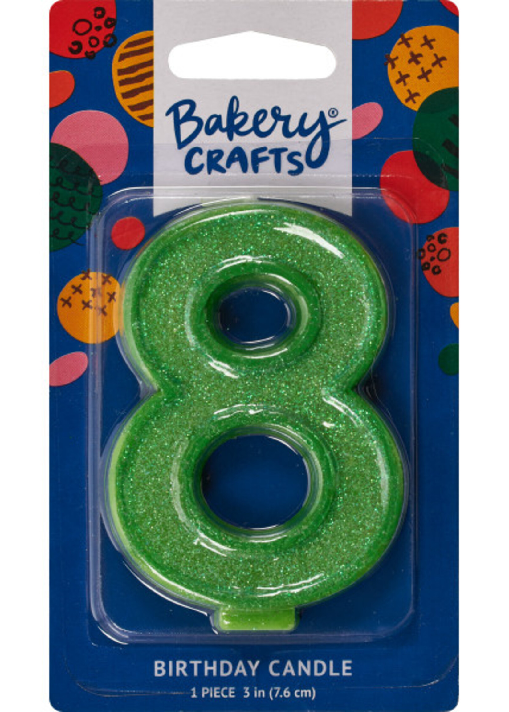 8 Glitter Numeral Candles