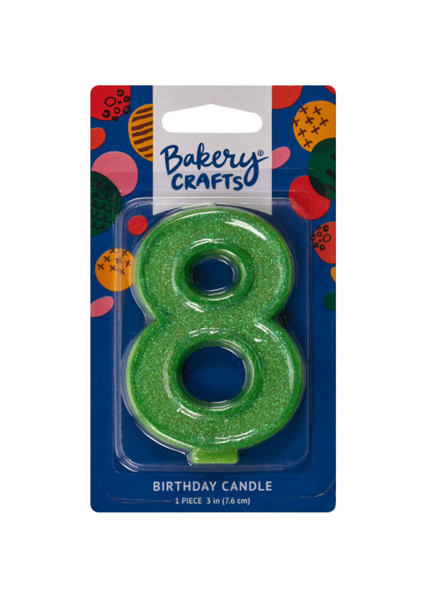 8 Glitter Numeral Candles