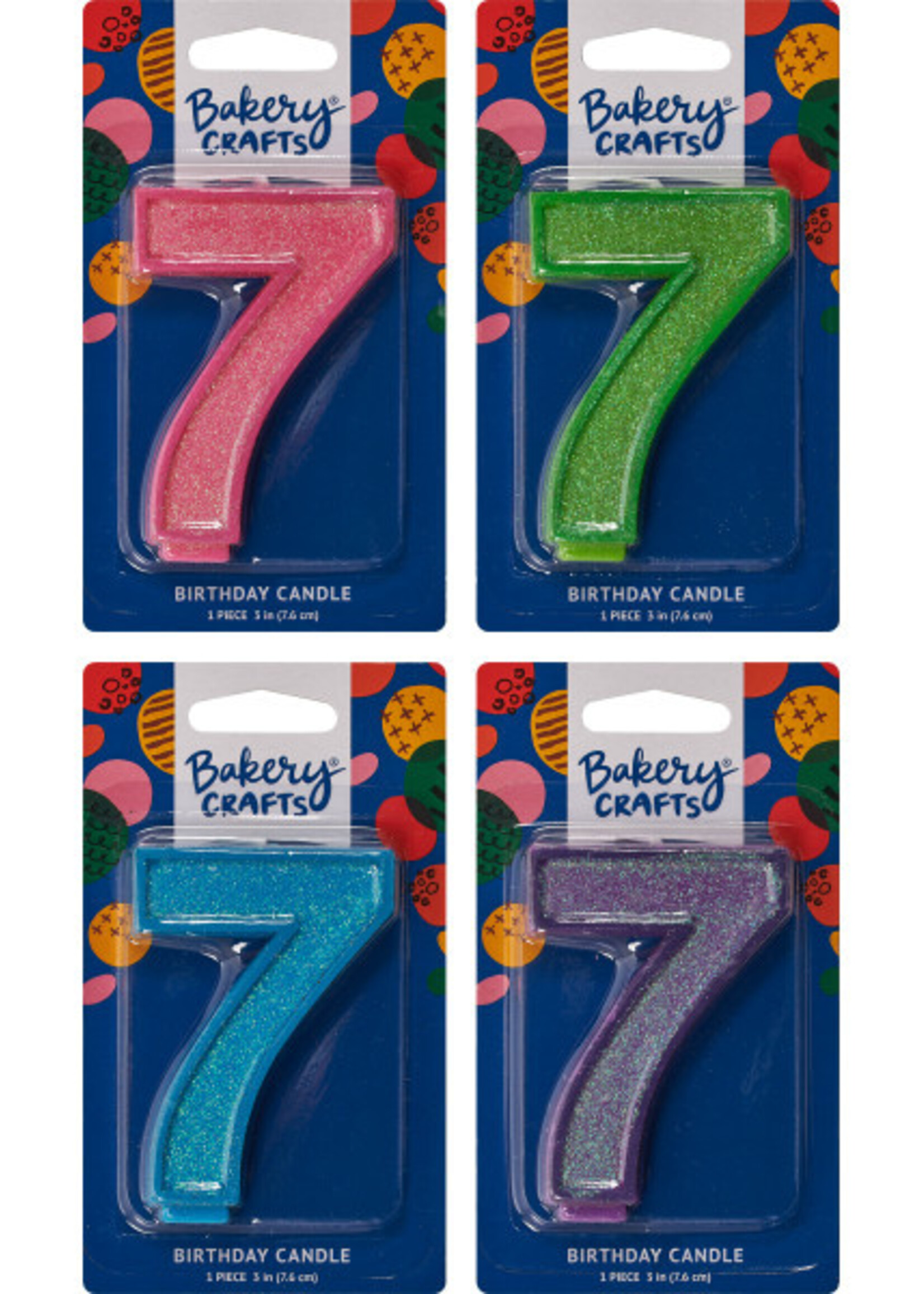 7 Glitter Numeral Candles