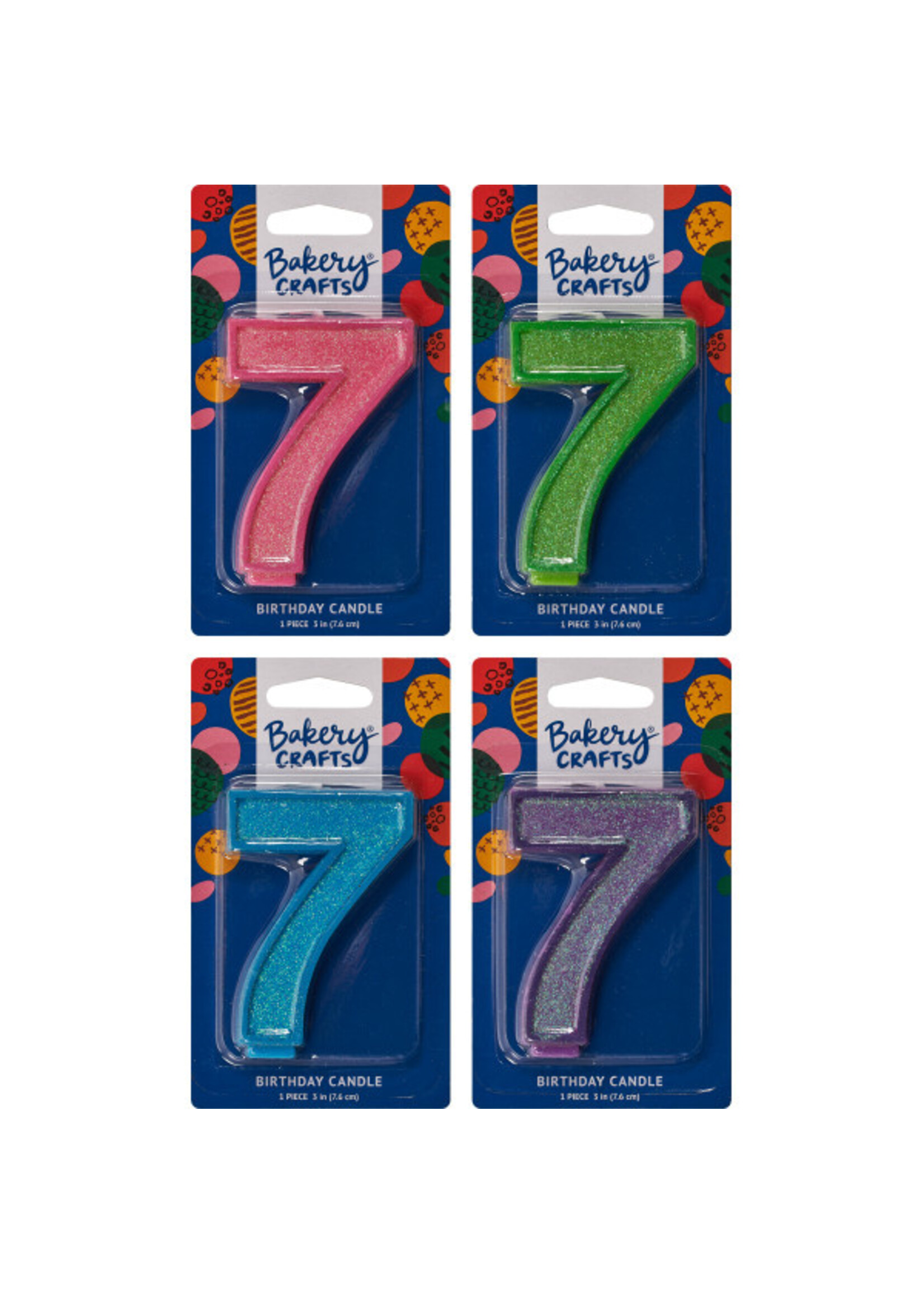 7 Glitter Numeral Candles